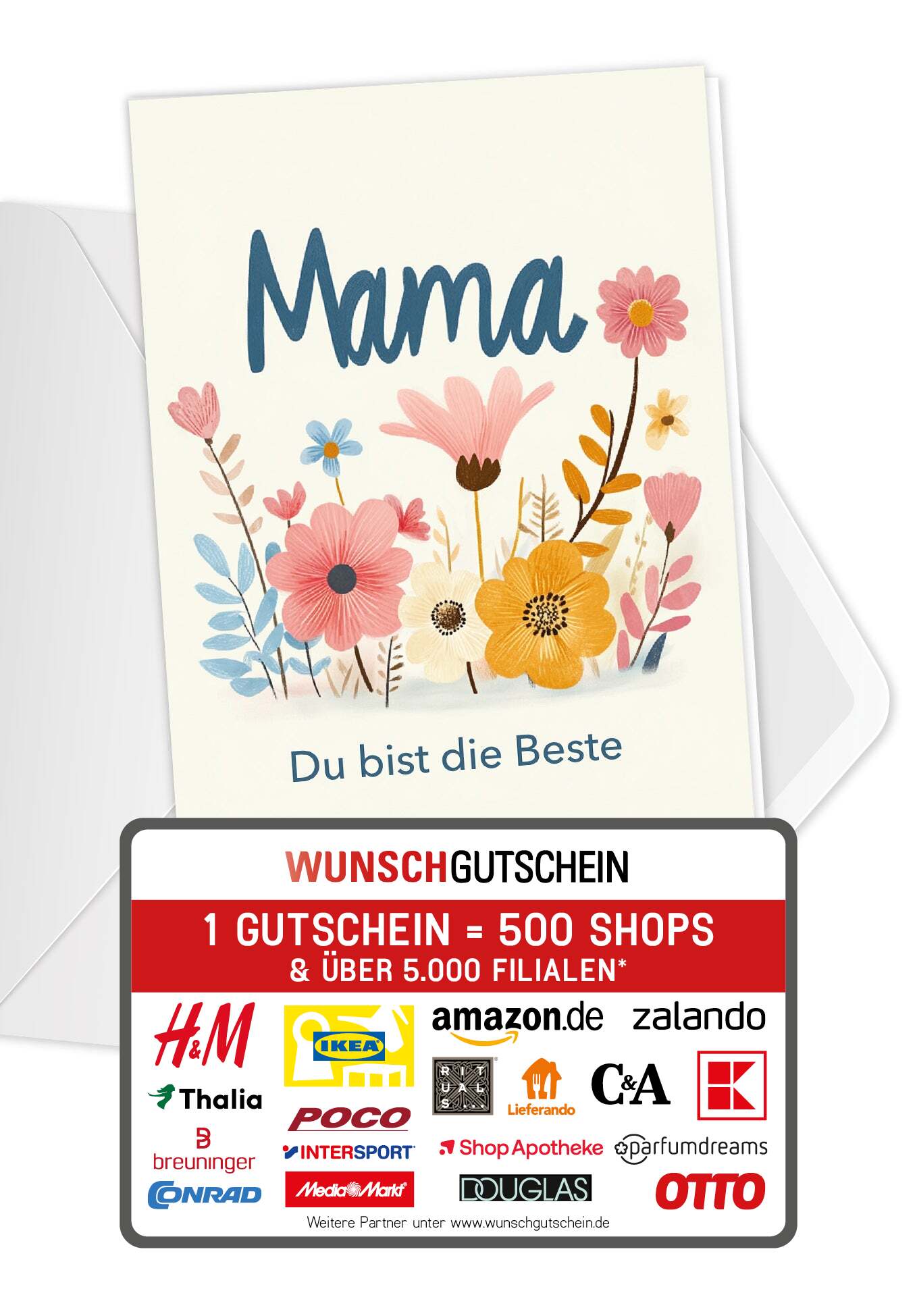 Mama du bist die Beste - Blumen Bunt