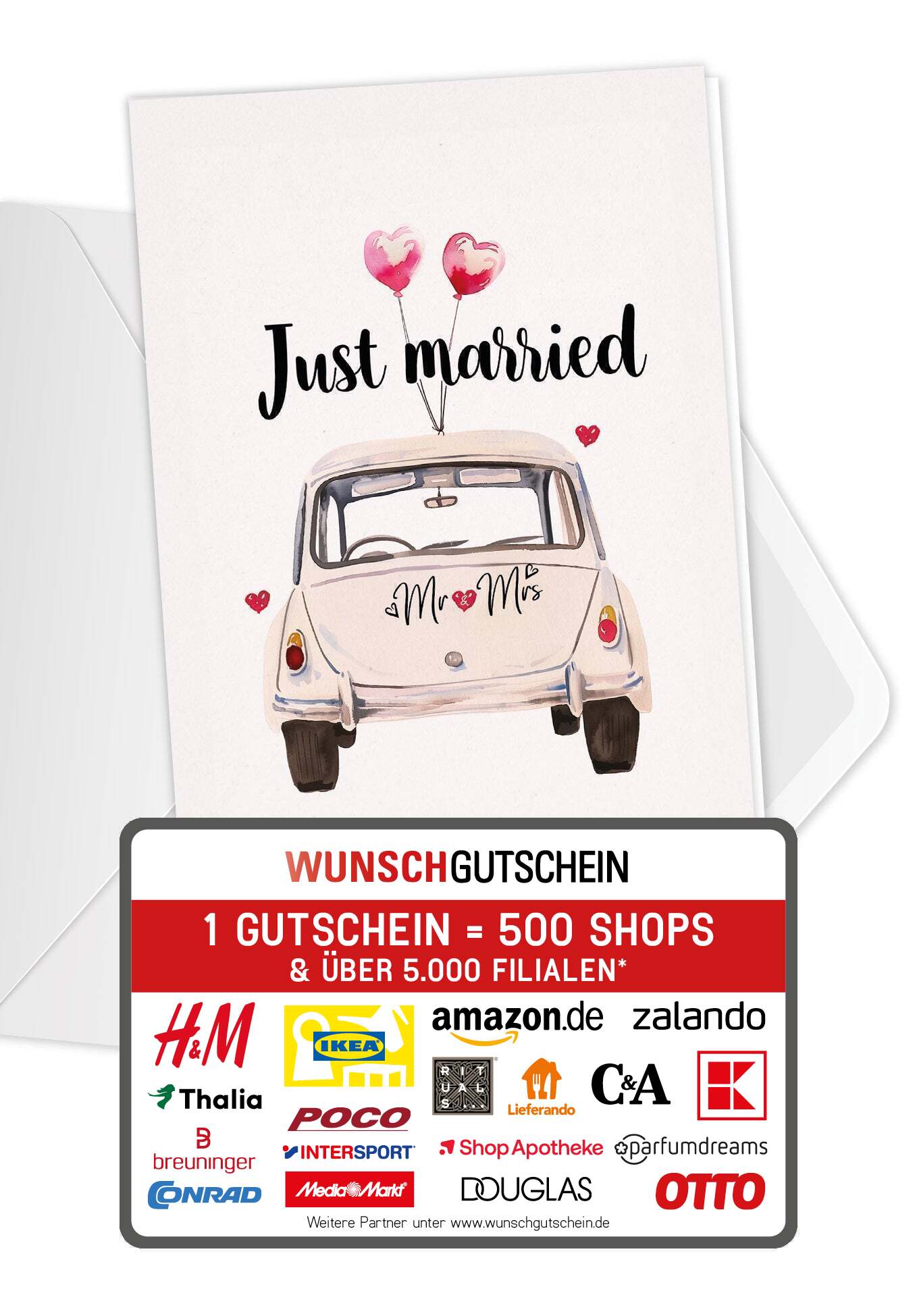 Just Married - Auto Weiß