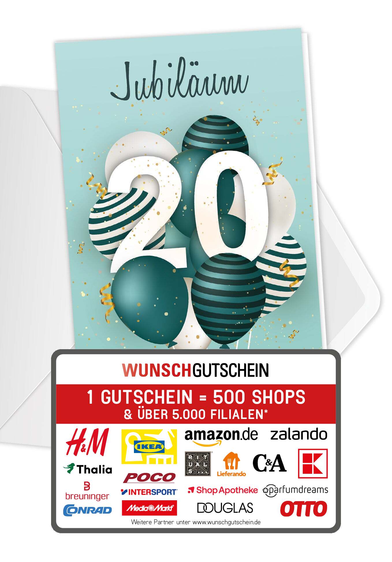 20 Jahre Jubiläum - Ballons Grün