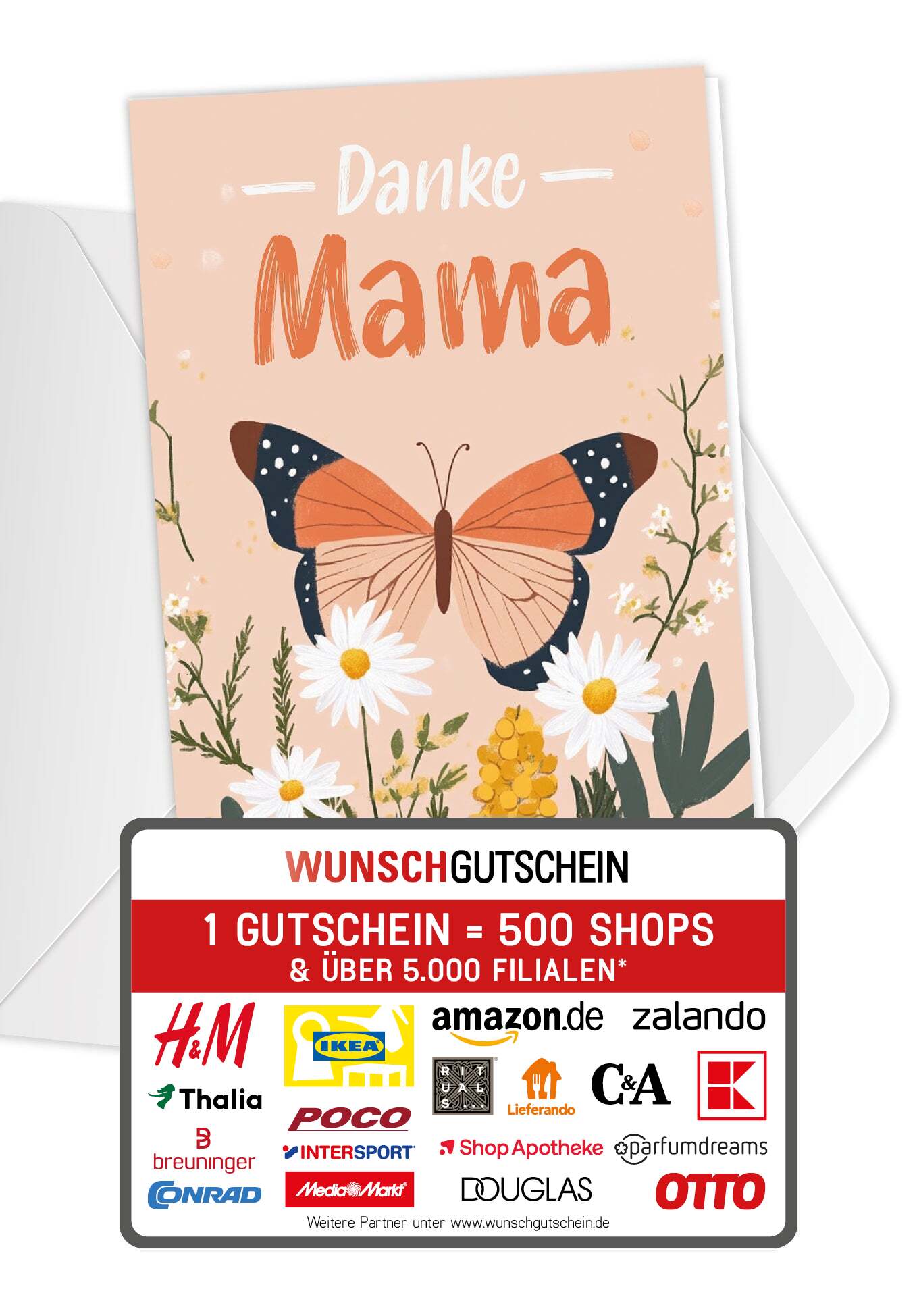 Danke Mama - Schmetterling Orange