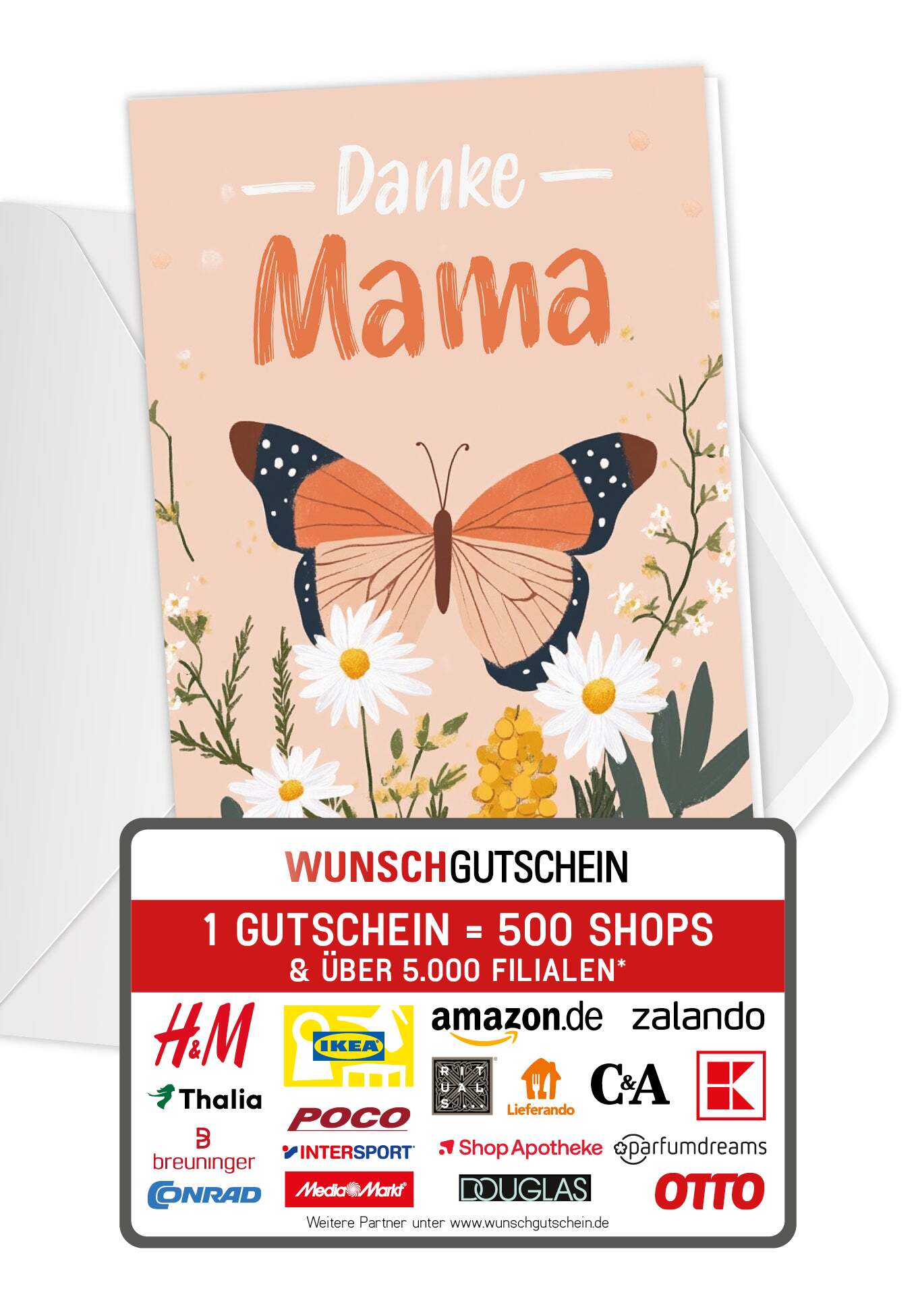 Danke Mama - Schmetterling Orange