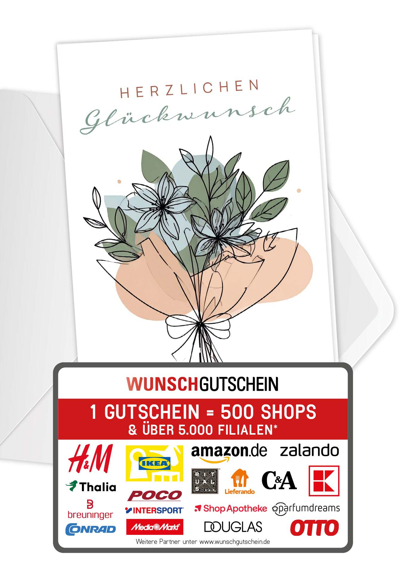 Herzlichen Glückwunsch - Blumenstrauß