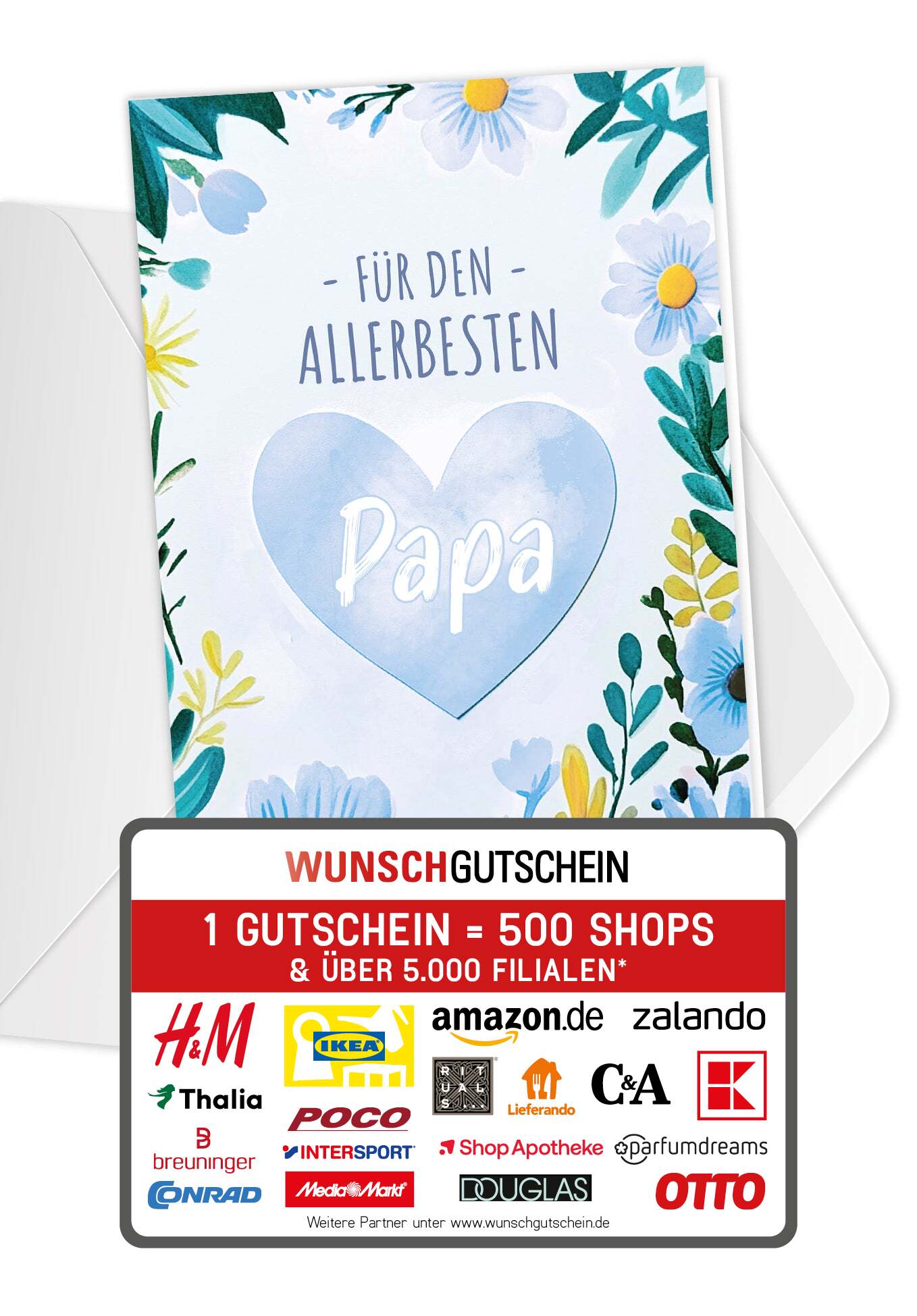 Für den allerbesten Papa - Herz Blumen
