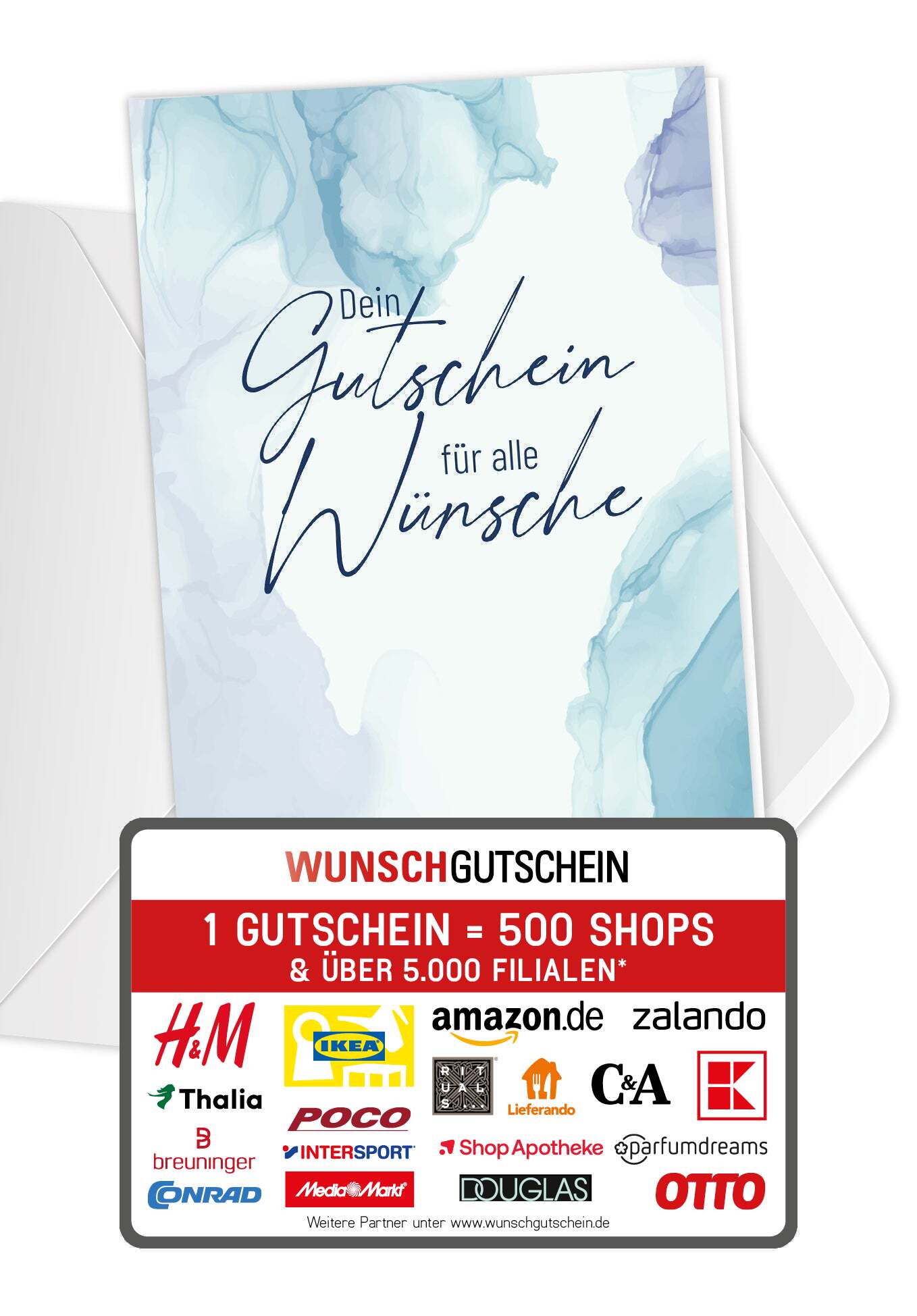 Für alle Wünsche - Aquarell Blau