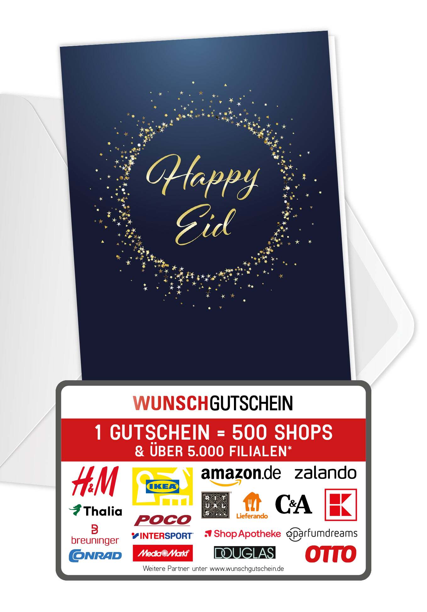 Happy Eid - Blau Gold