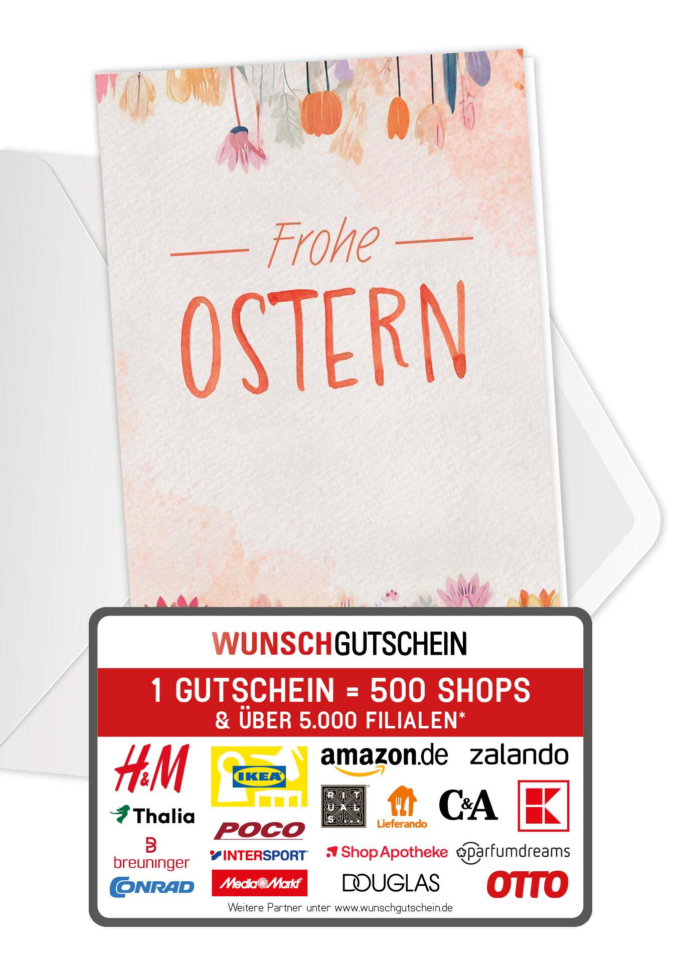 Frohe Ostern - Blumen Aquarell