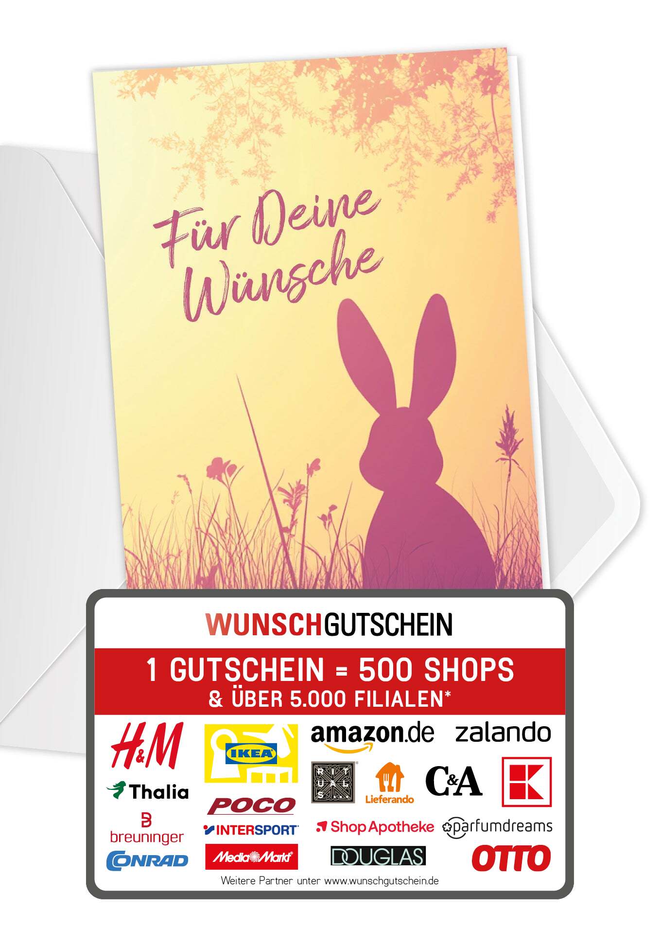 Für Deine Wünsche - Hase Silhouette