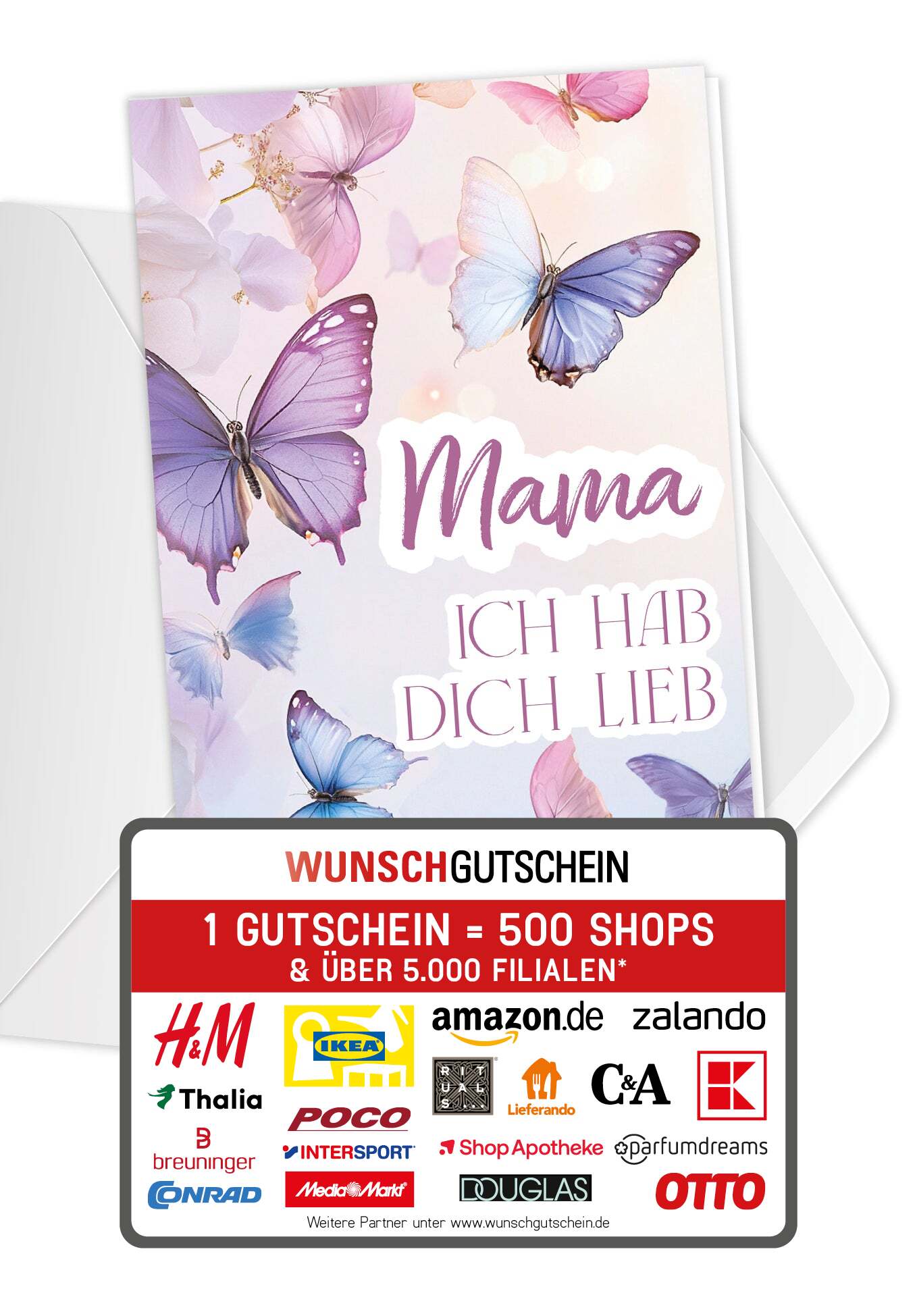 Mama hab dich lieb - Schmetterlinge Lila