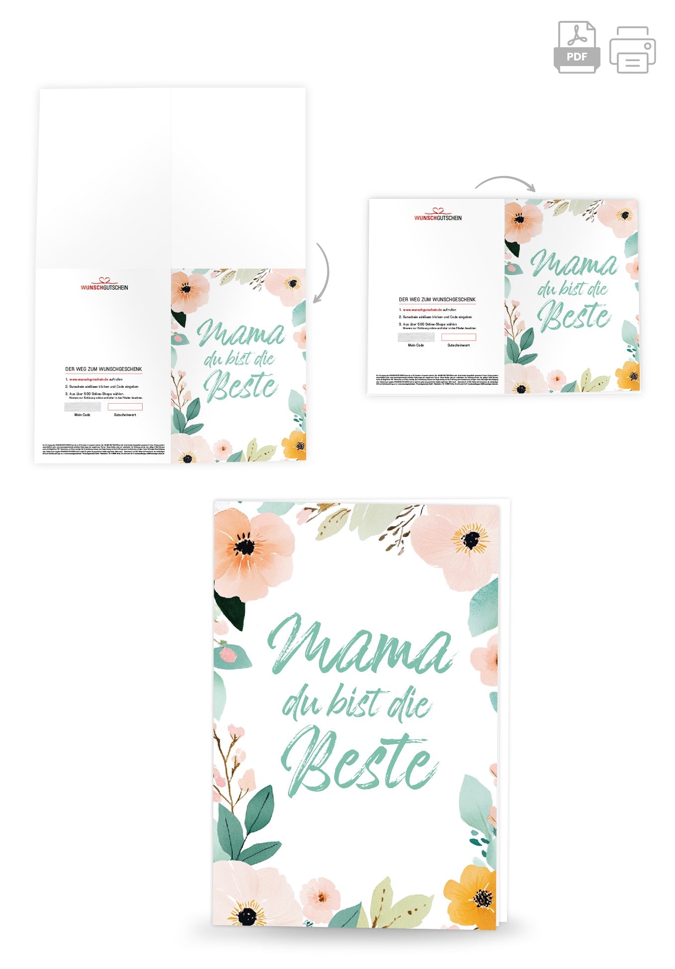 Mama du bist die Beste - Blumenrahmen PDF