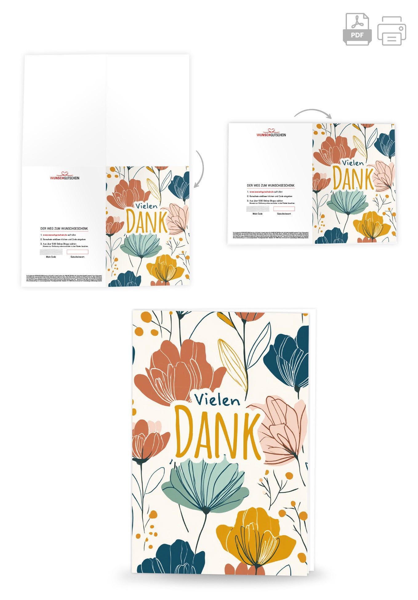 Vielen Dank - Blumenmuster