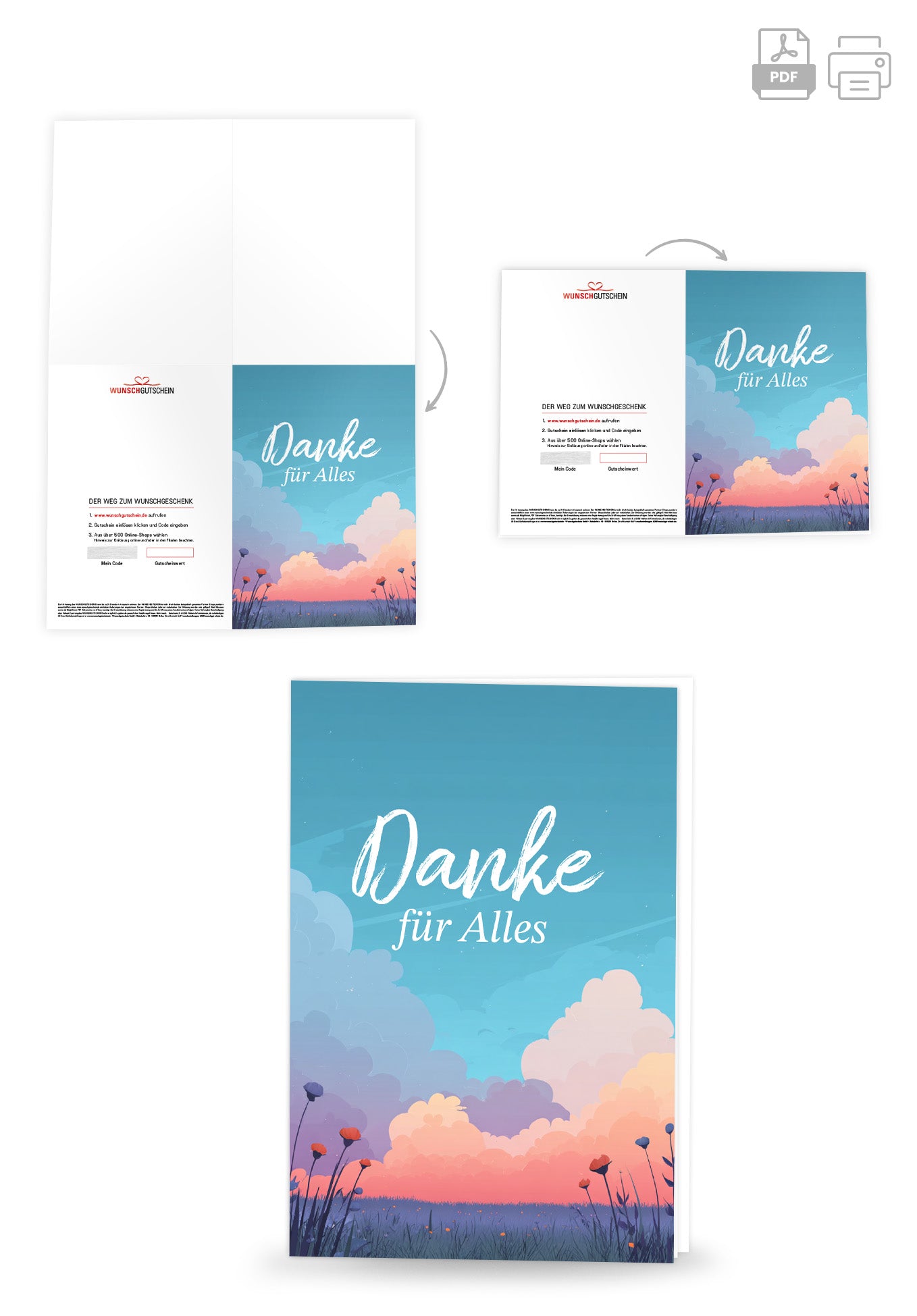 Danke für Alles - Bunte Wolken