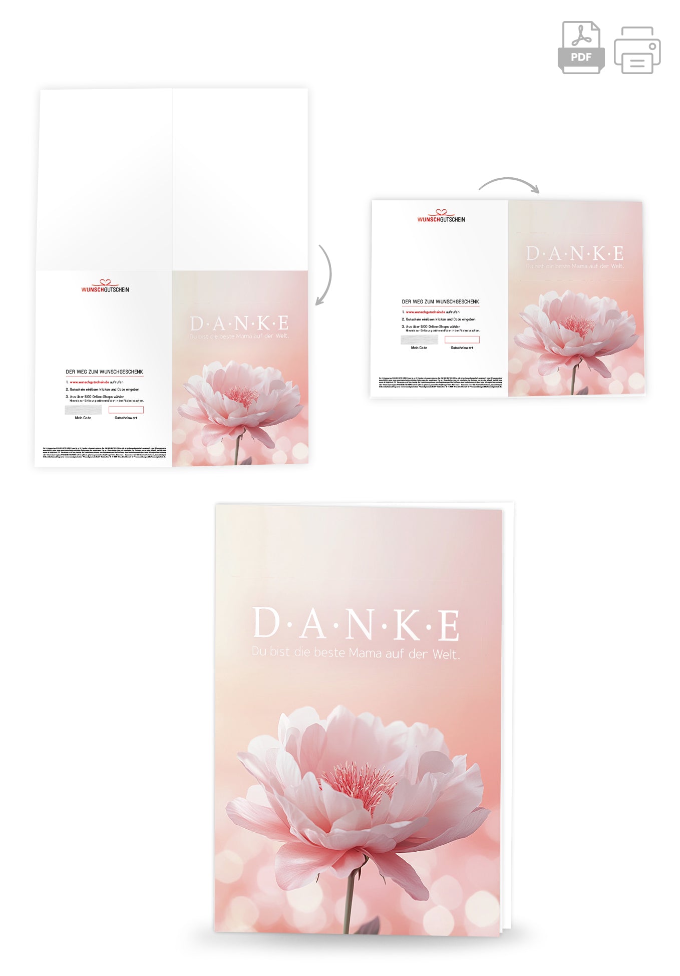 Danke Mama - Blume Rosa