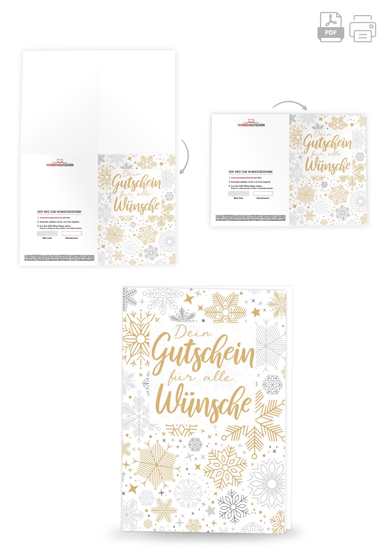 Für alle Wünsche - Schneeflocken Gold PDF