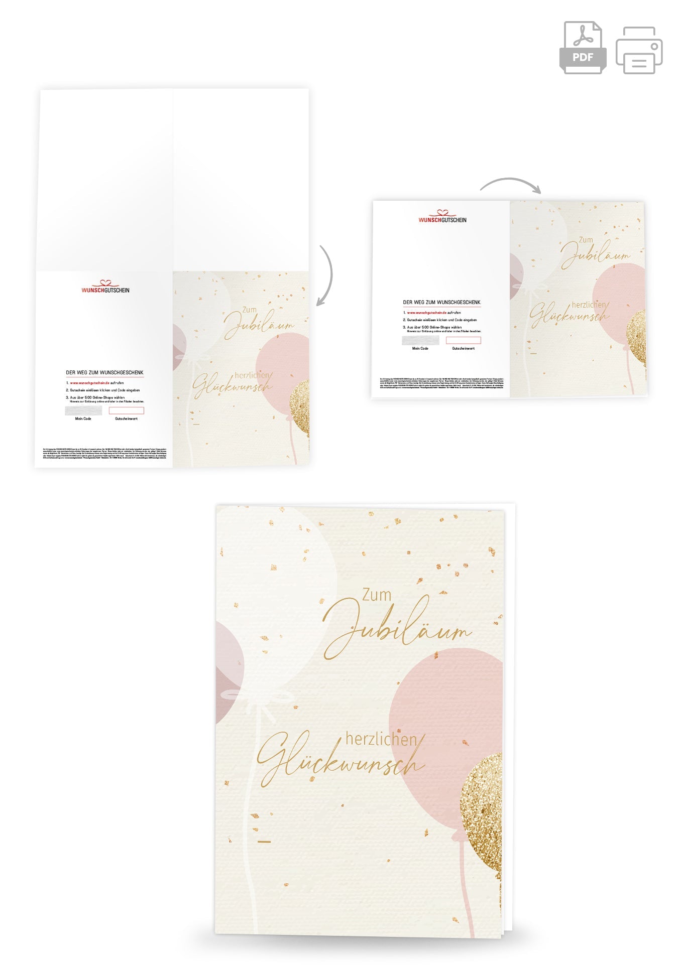 Jubiläum - Ballons Rosa PDF