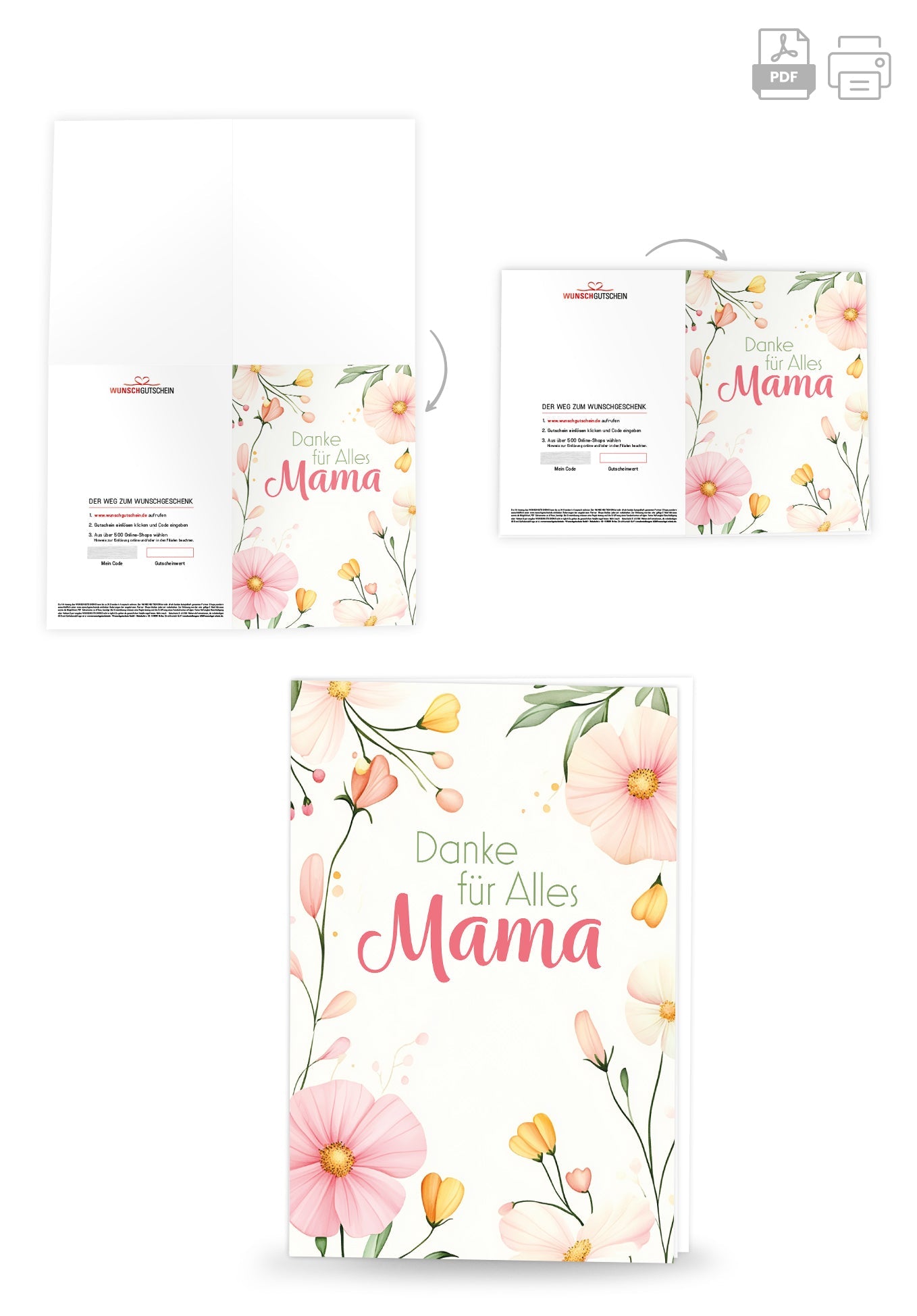 Danke für Alles Mama - Blumenrahmen PDF