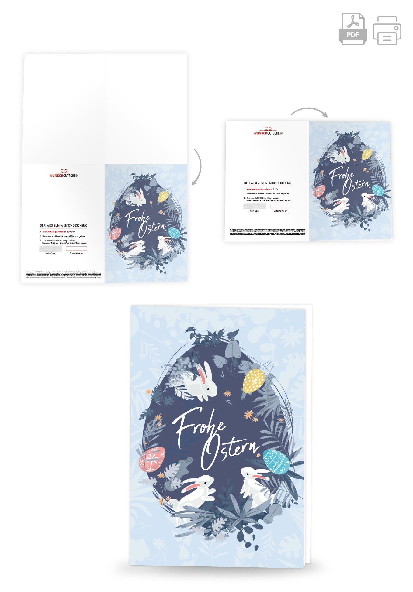 Frohe Ostern - Ei auf Blau PDF