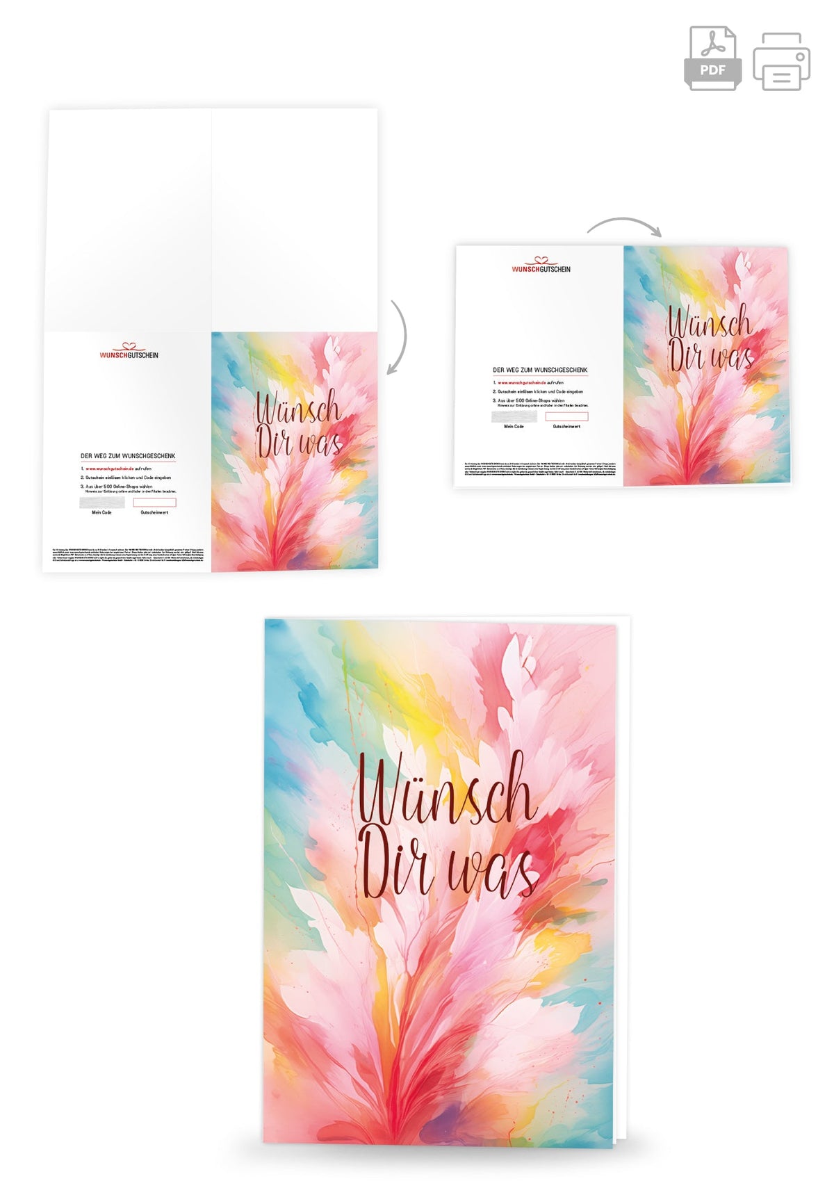 Wunschgutschein Wünsch dir was - Bunt PDF – Geschenkgutschein Ansicht 4