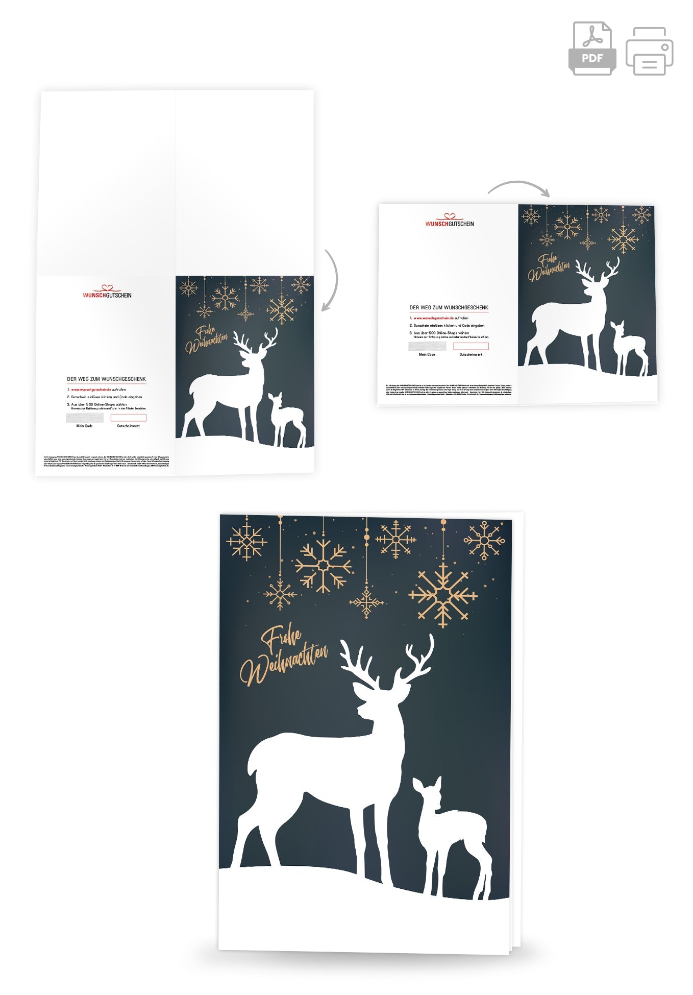 Frohe Weihnachten - Rentier Grün PDF