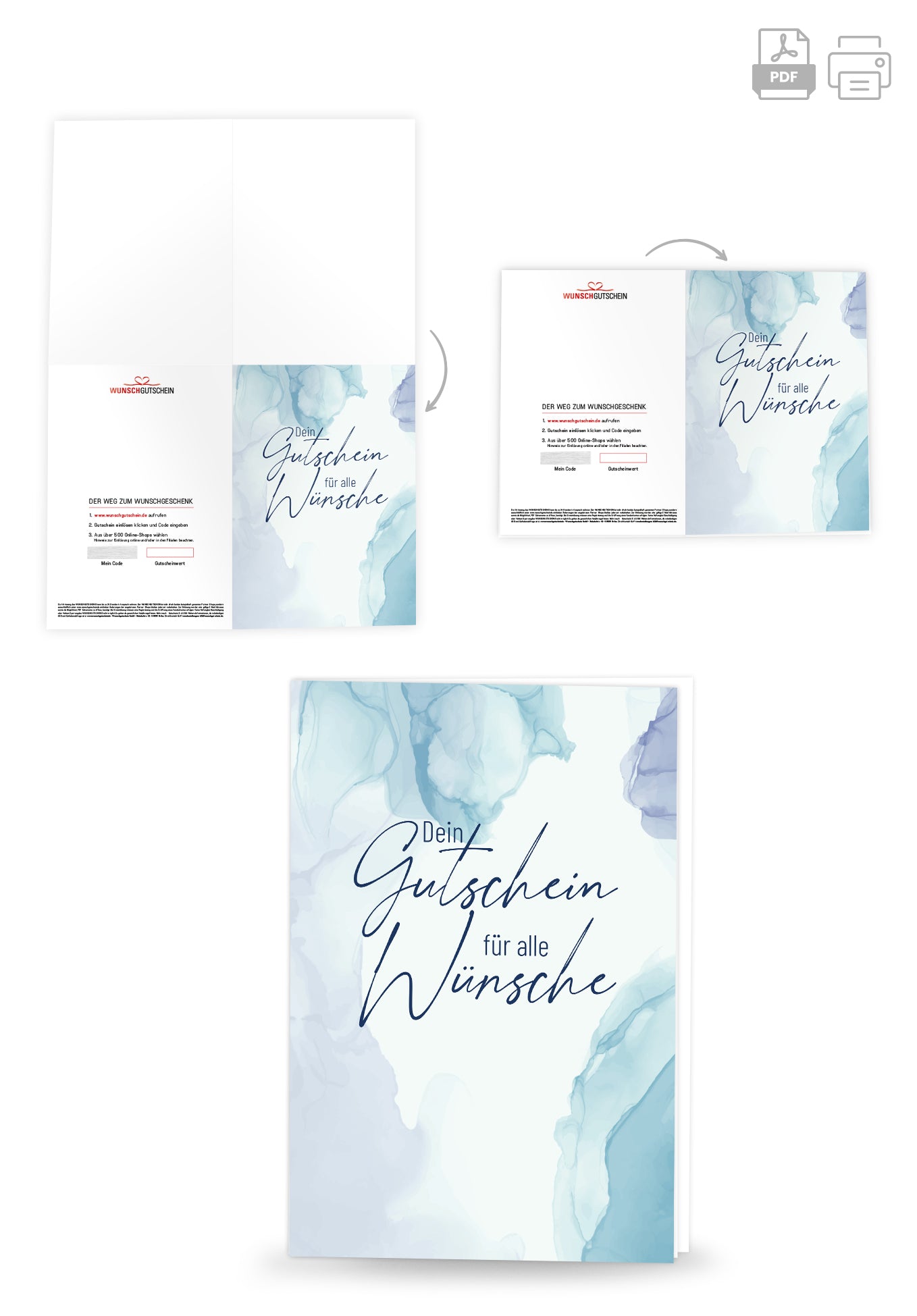 Für alle Wünsche - Aquarell Blau