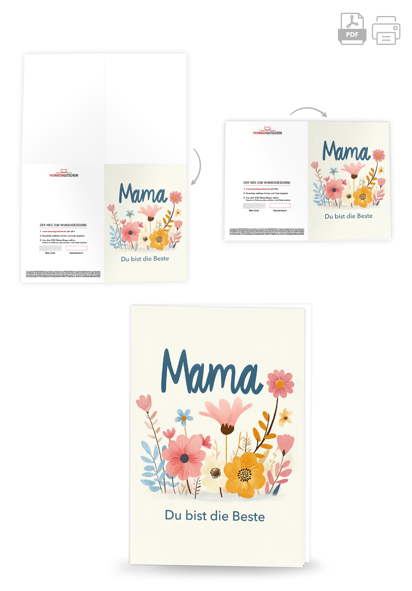 Mama du bist die Beste - Blumen Bunt