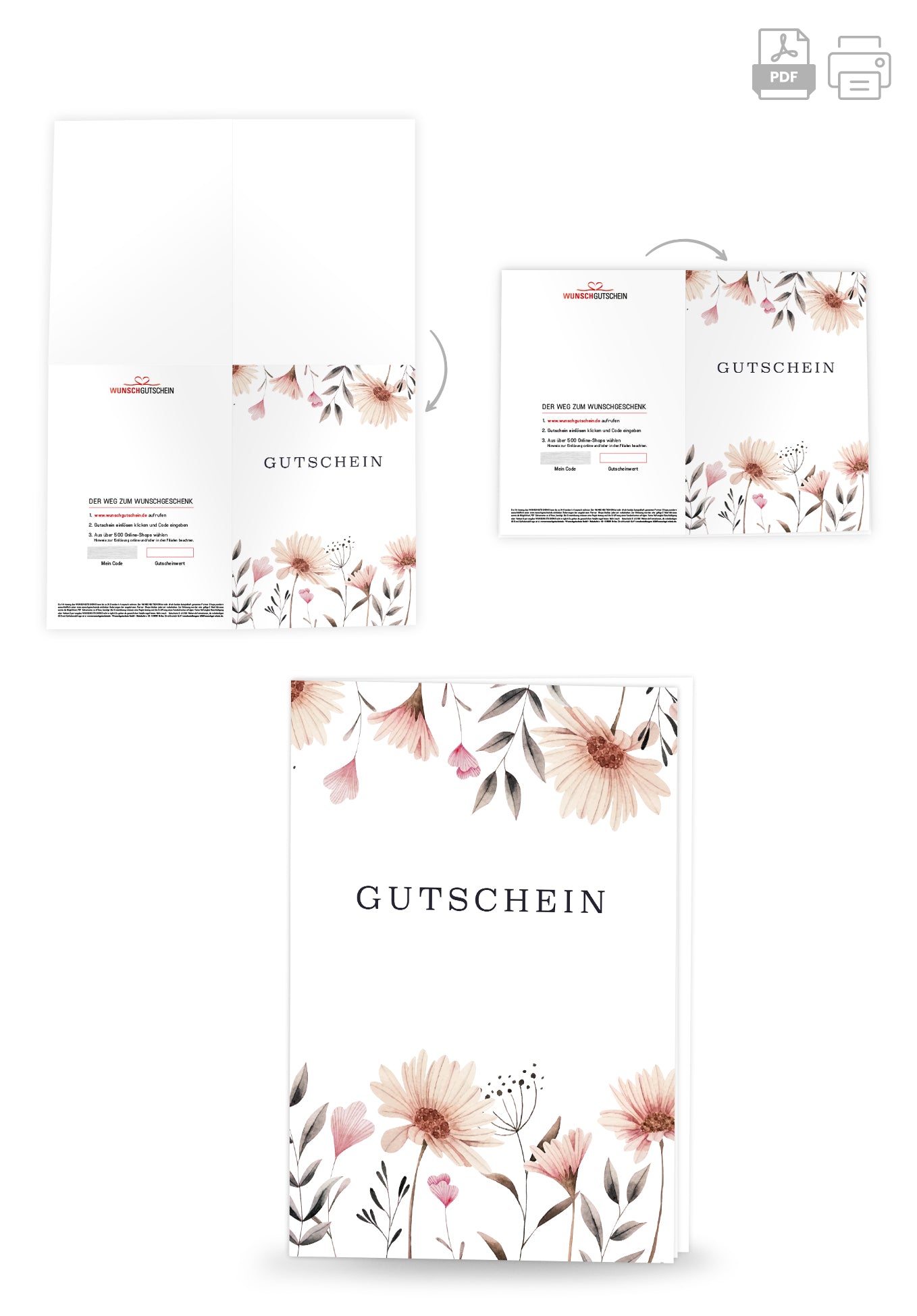 Gutschein - Blumen weiß