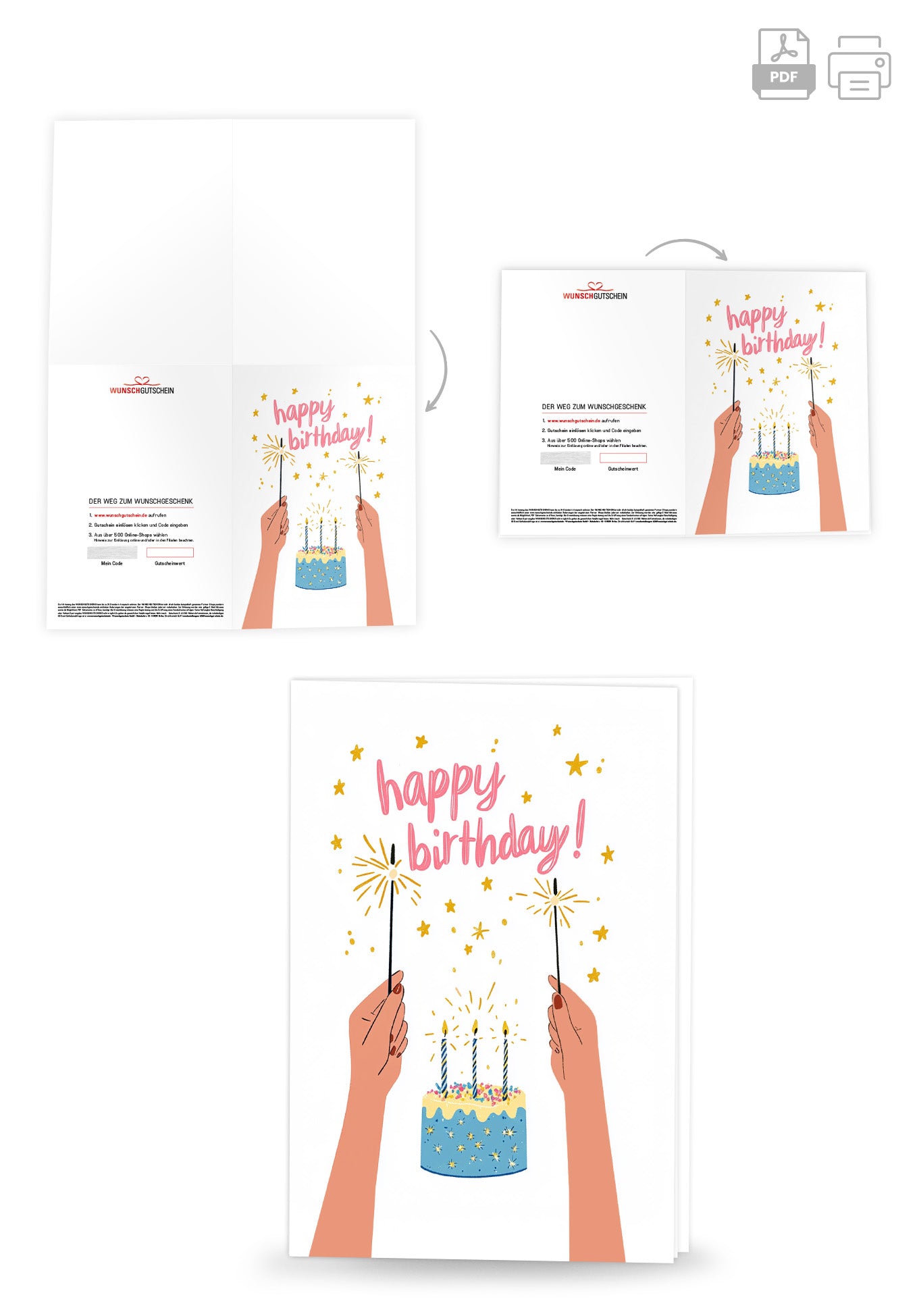 Happy Birthday - Wunderkerzen Torte PDF