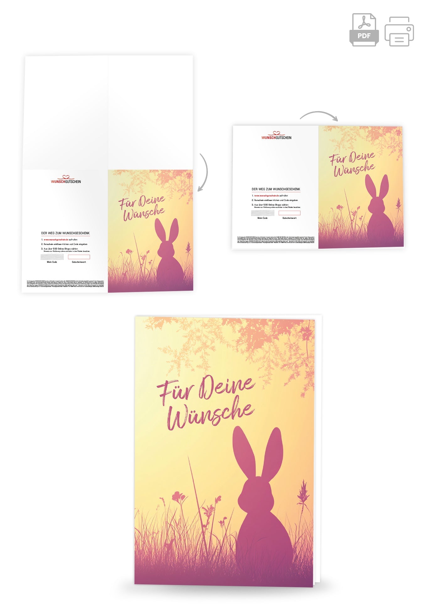 Für Deine Wünsche - Hase Silhouette PDF