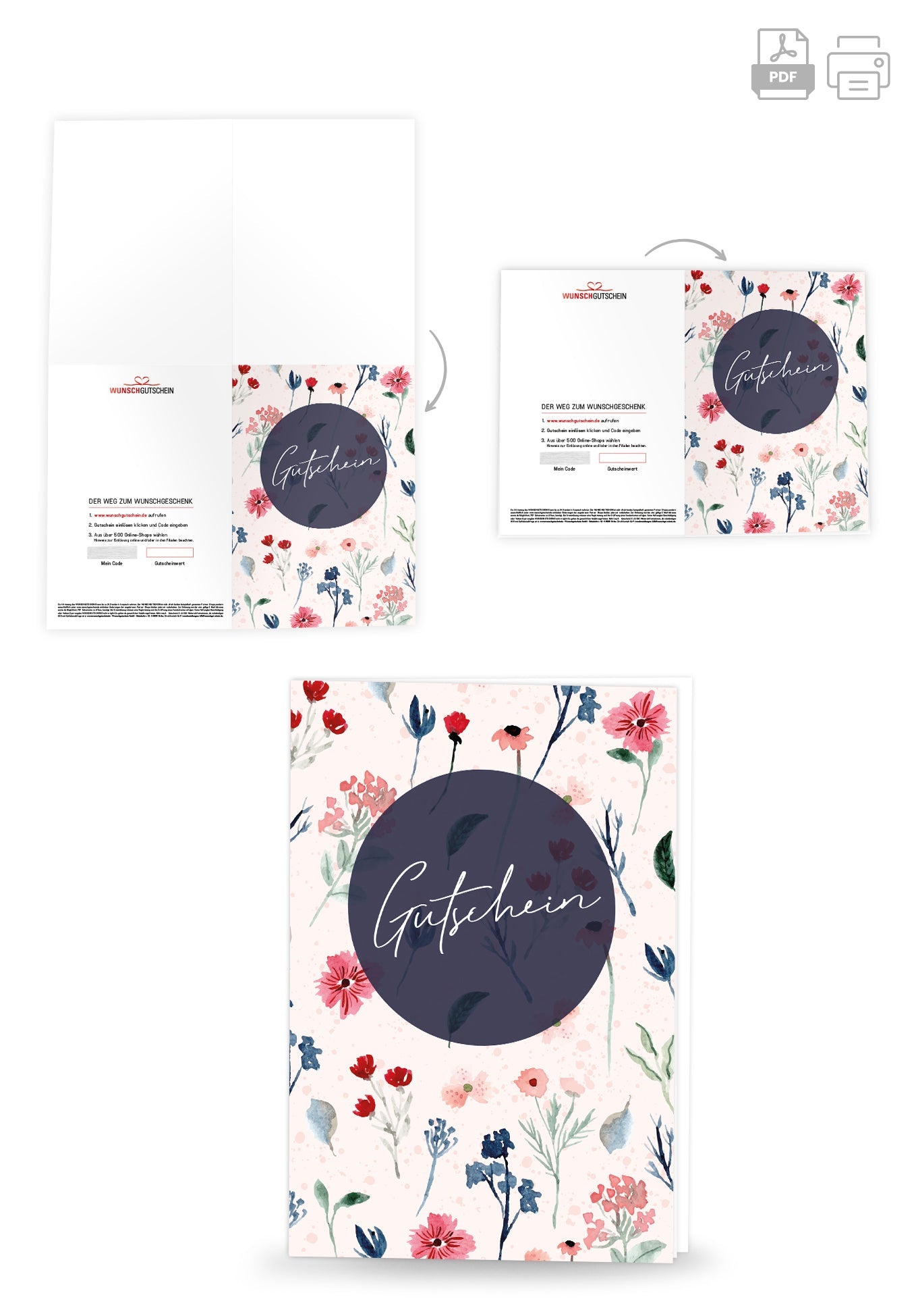 Gutschein - Aquarell Blumen PDF