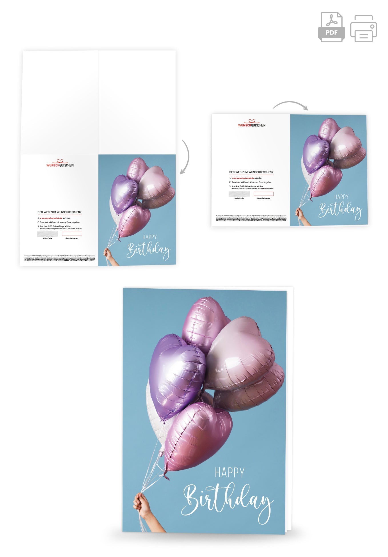 Happy Birthday - Herzen Ballons PDF