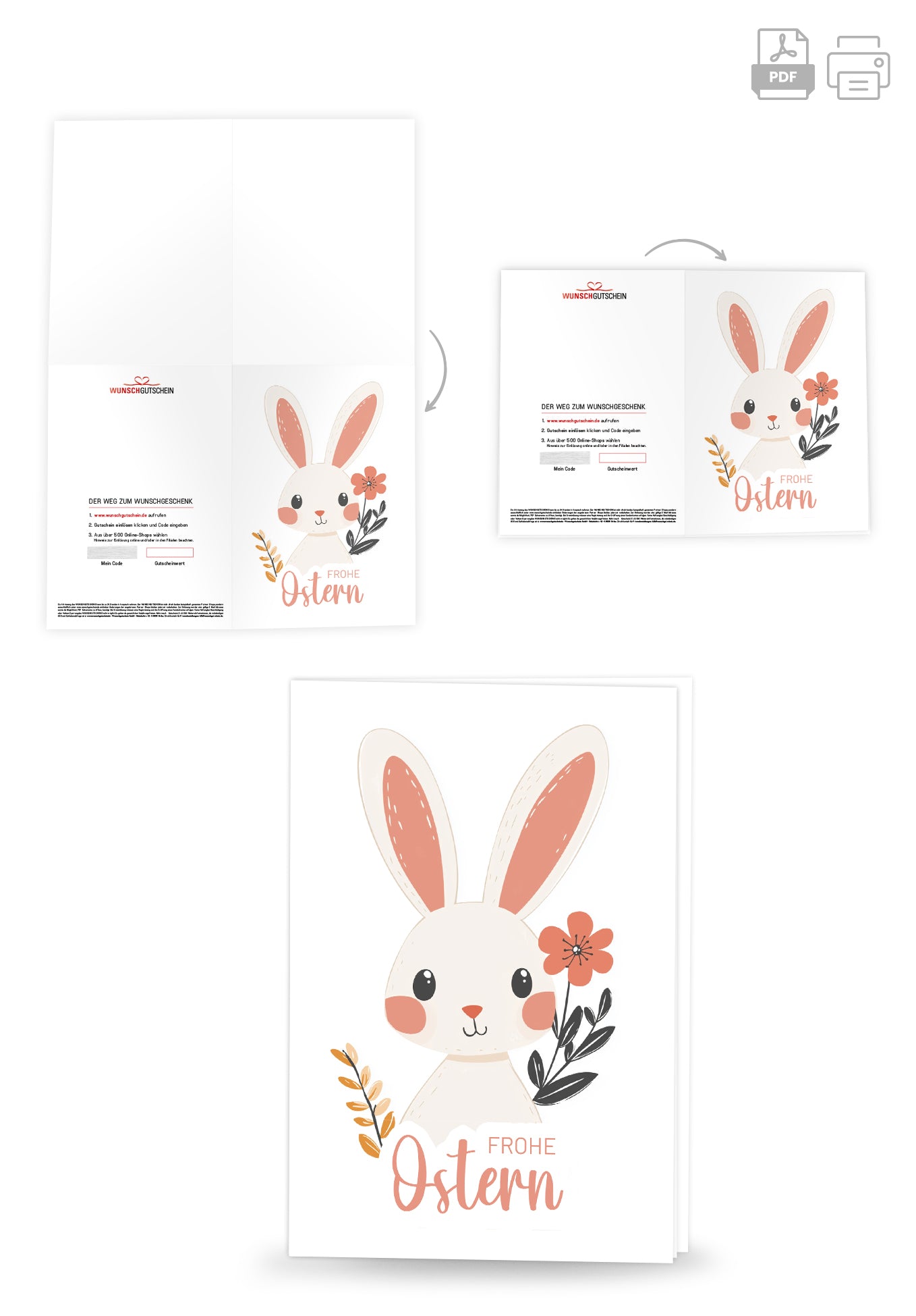 Frohe Ostern - Hase Weiß