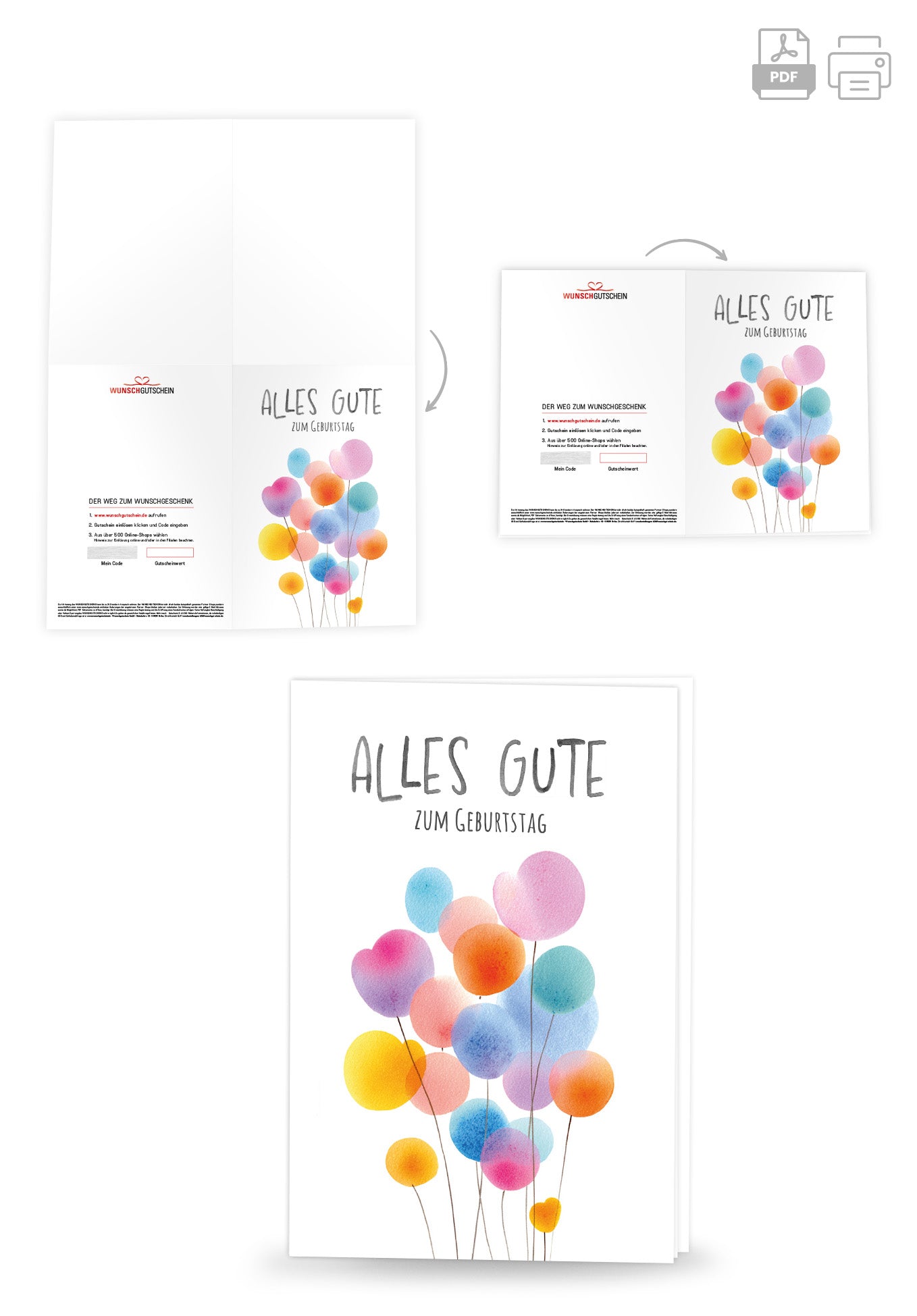 Alles Gute Geburtstag - Ballons Bunt