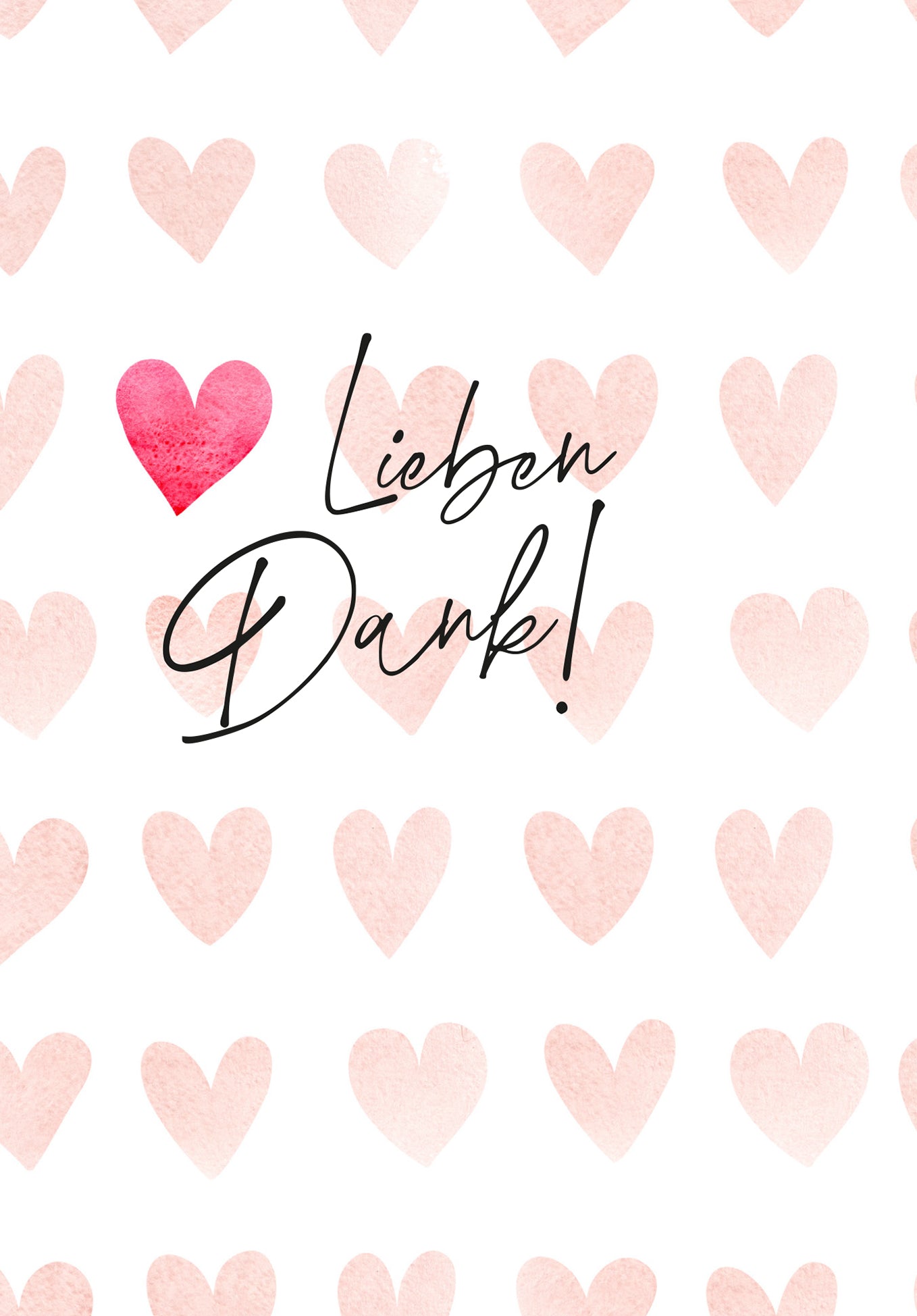 Lieben Dank - Herzen Aquarell PDF