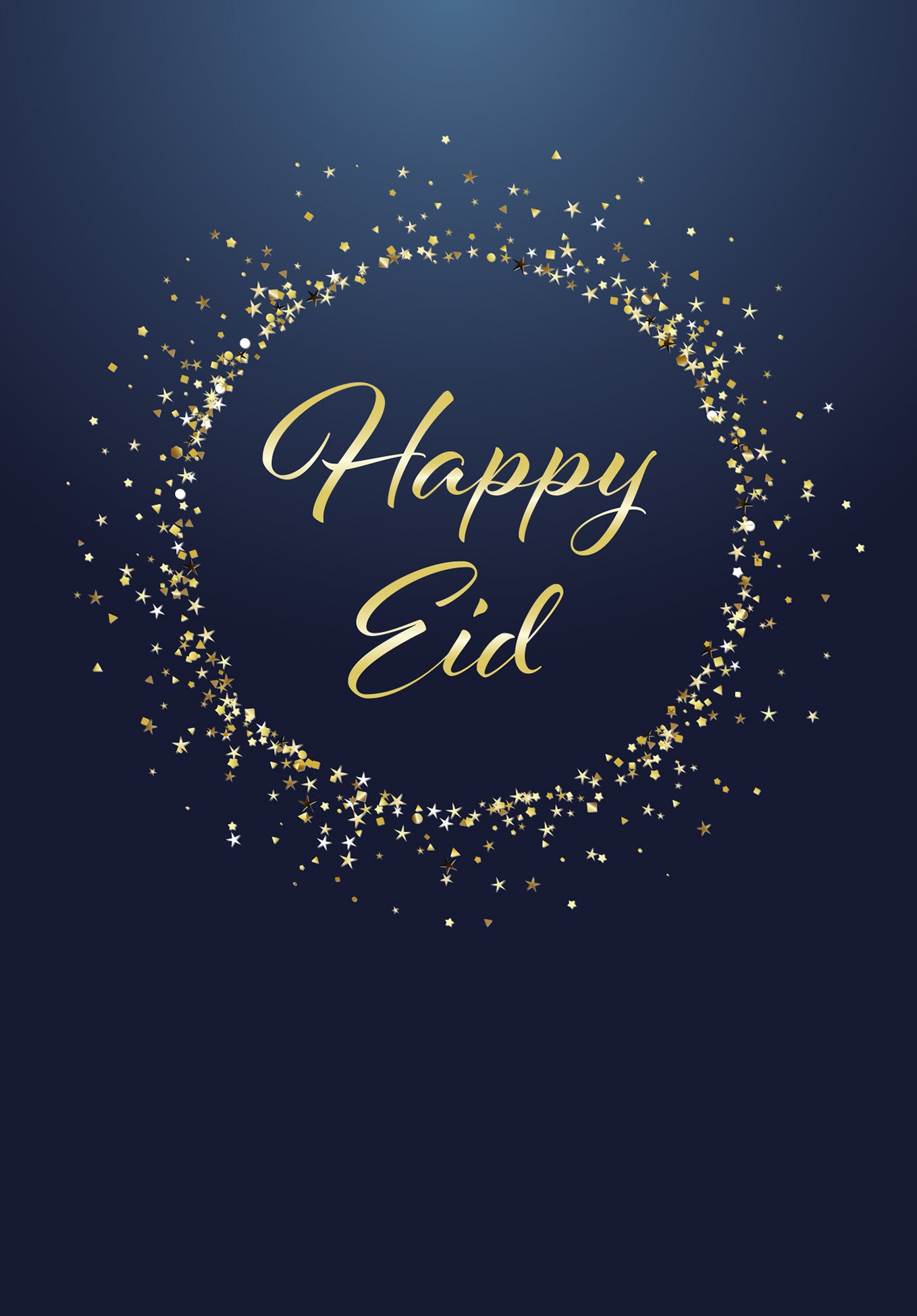 Happy Eid - Blau Gold
