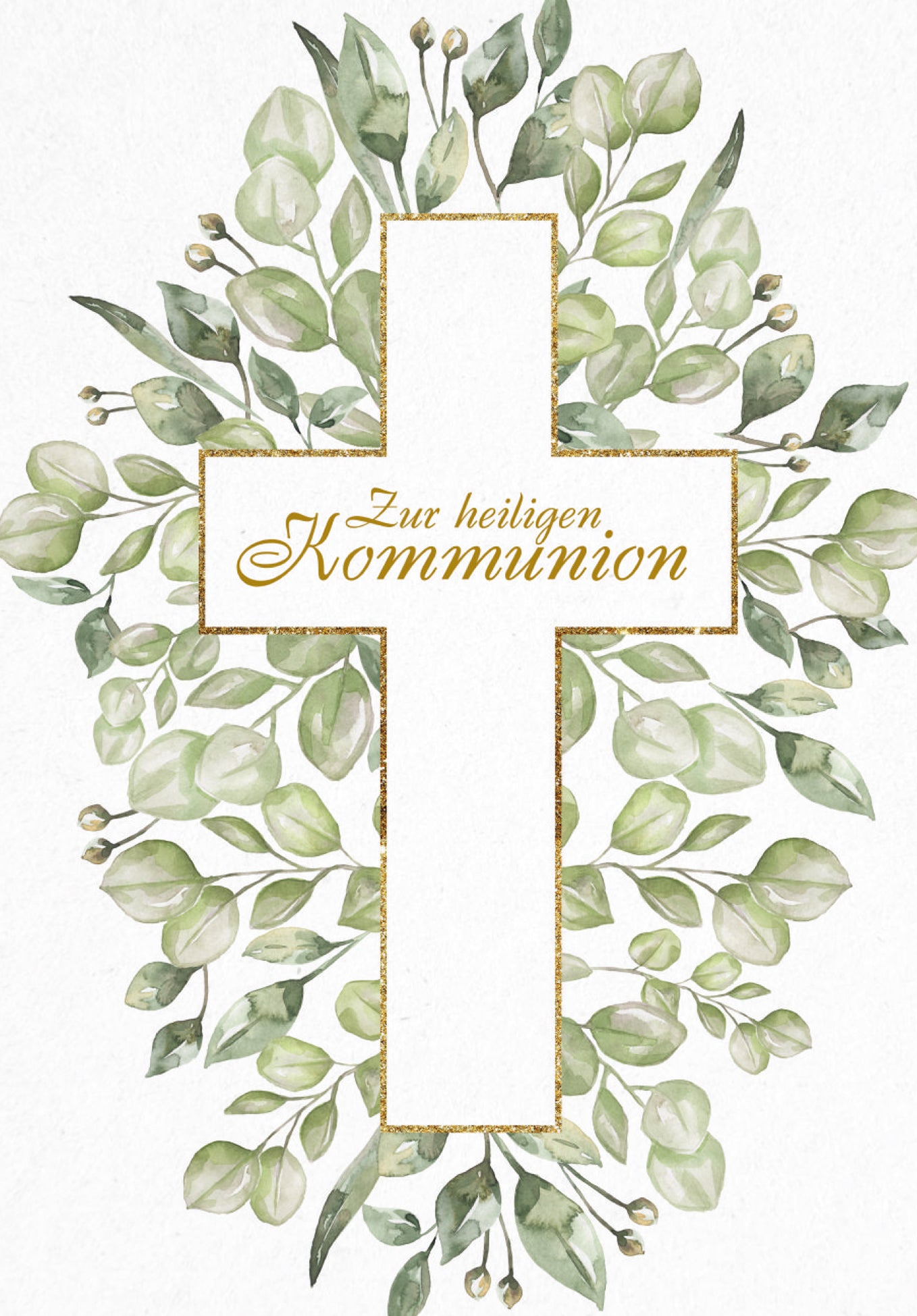 Zur heiligen Kommunion - Kreuz Blätter