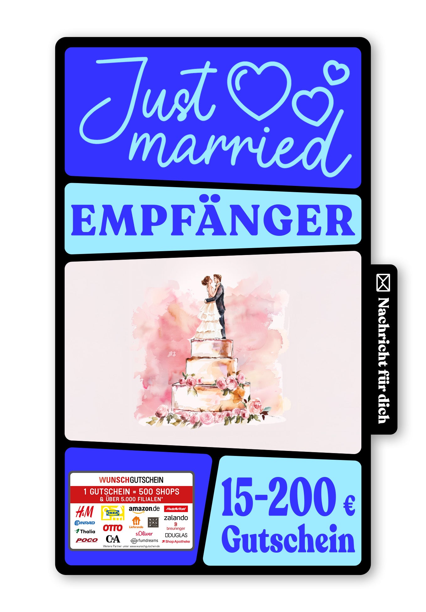 Wunschgutschein Digital - Alles Liebe zur Hochzeit - Torte – Geschenkgutschein Ansicht 1