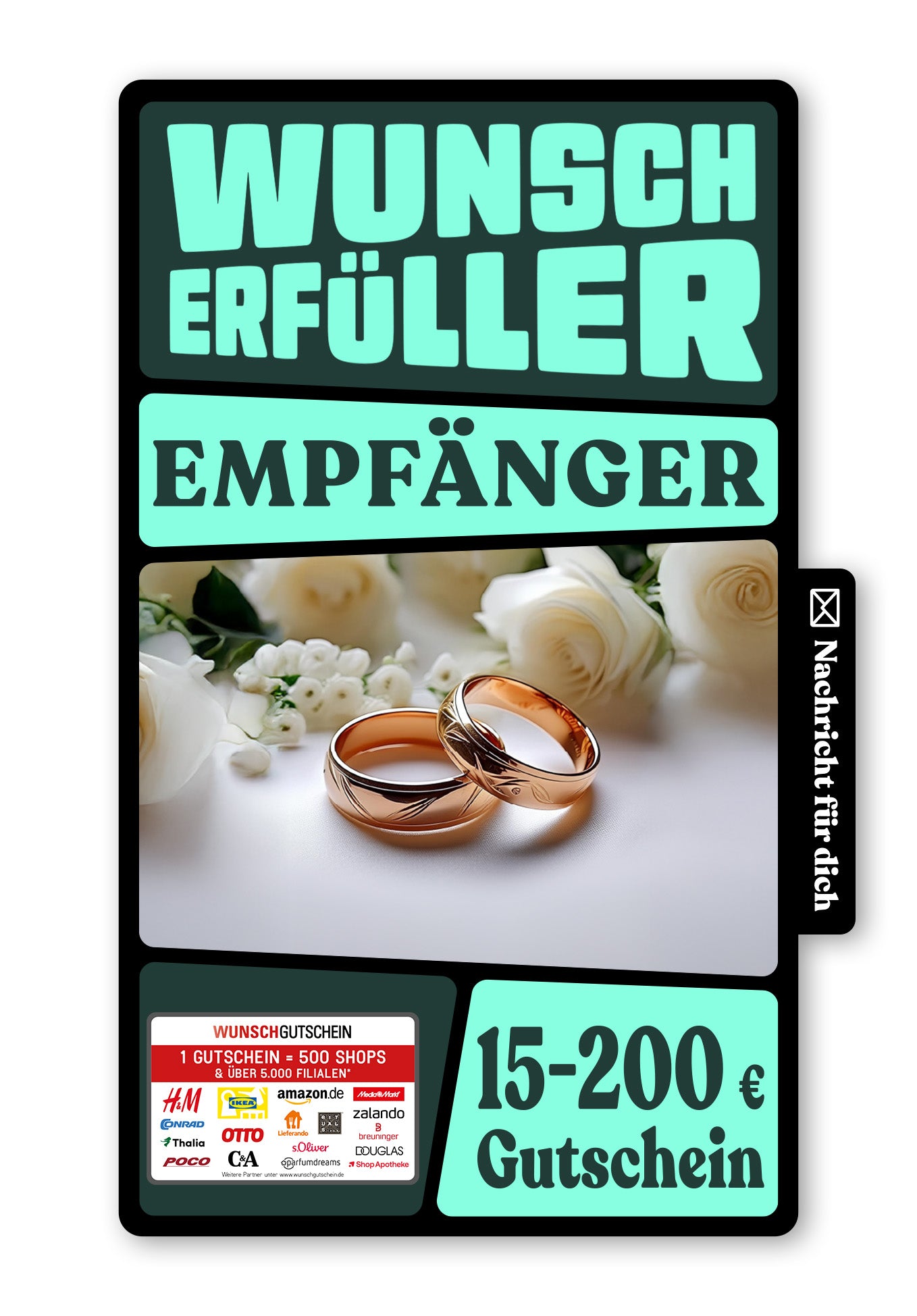 Wunschgutschein Digital - Glückwunsch - Ringe – Geschenkgutschein Ansicht 1