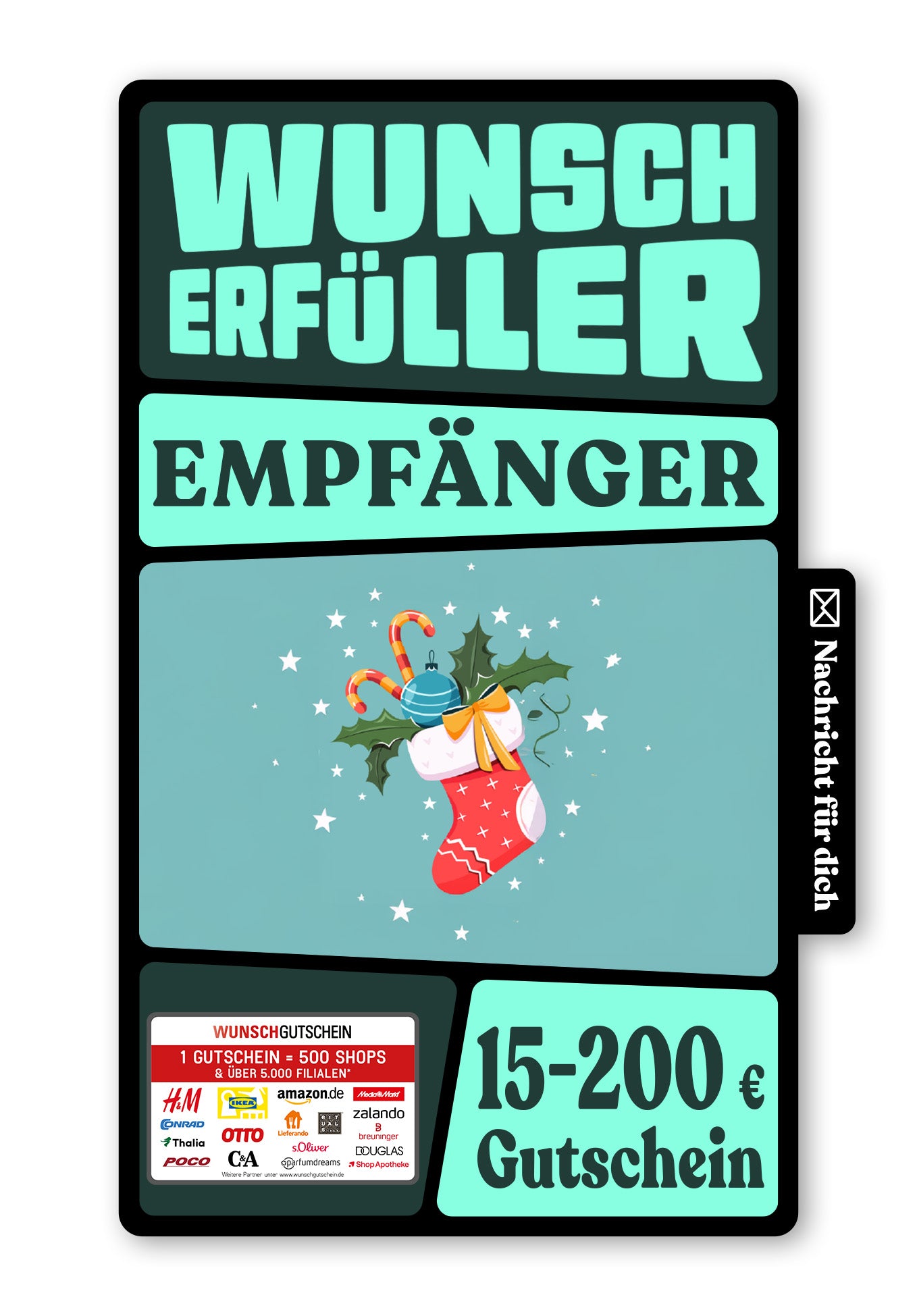 Wunschgutschein Digital - Grüße vom Nikolaus - Strumpf – Geschenkgutschein Ansicht 1