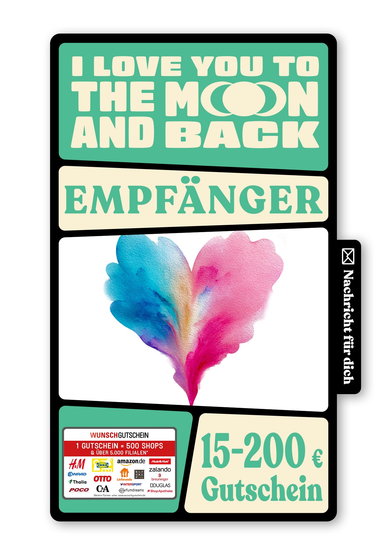 Digital - I love you - Herz Blau-Pink