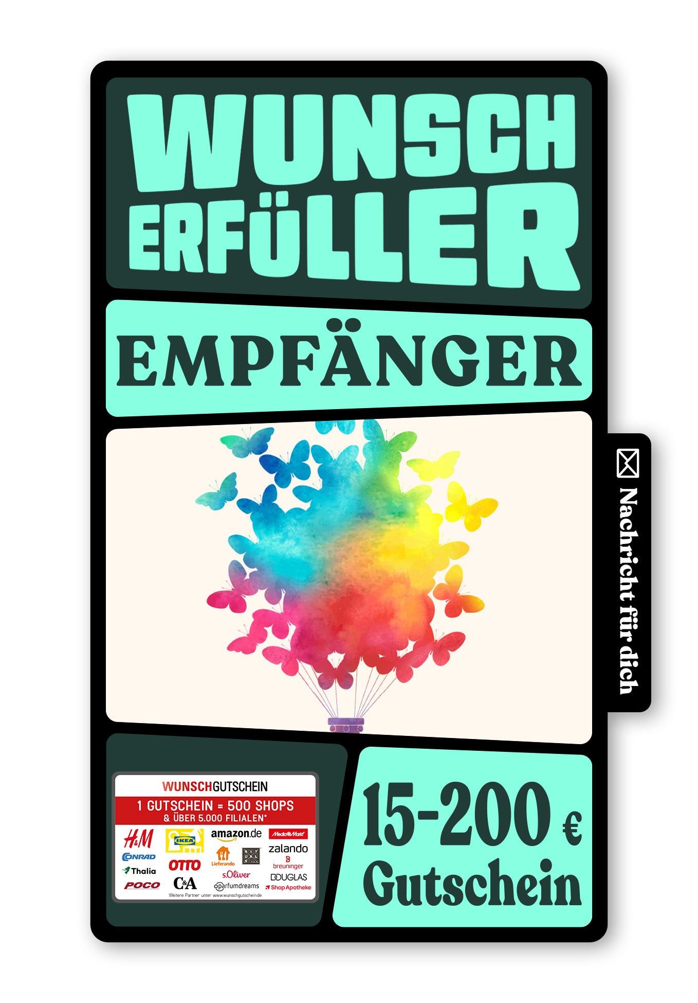 Wunschgutschein Digital - Dein Wunscherfüller - Schmetterling – Geschenkgutschein Ansicht 1