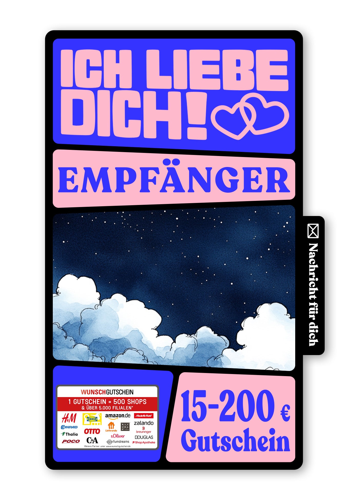 Wunschgutschein Digital - To the Moon - Mond Wolken – Geschenkgutschein Ansicht 1