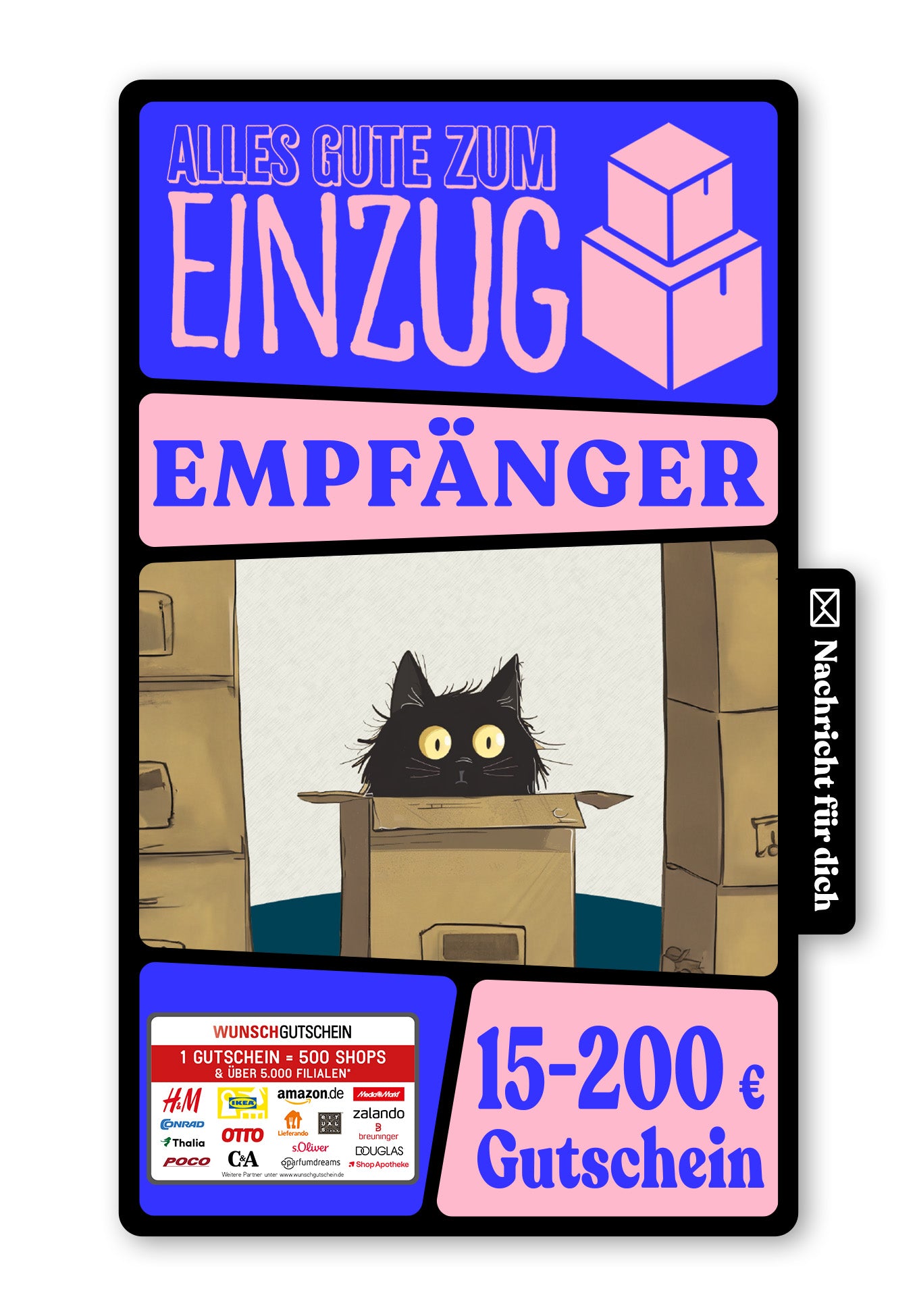 Wunschgutschein Digital - Kleiner Umzugshelfer - Katze – Geschenkgutschein Ansicht 1