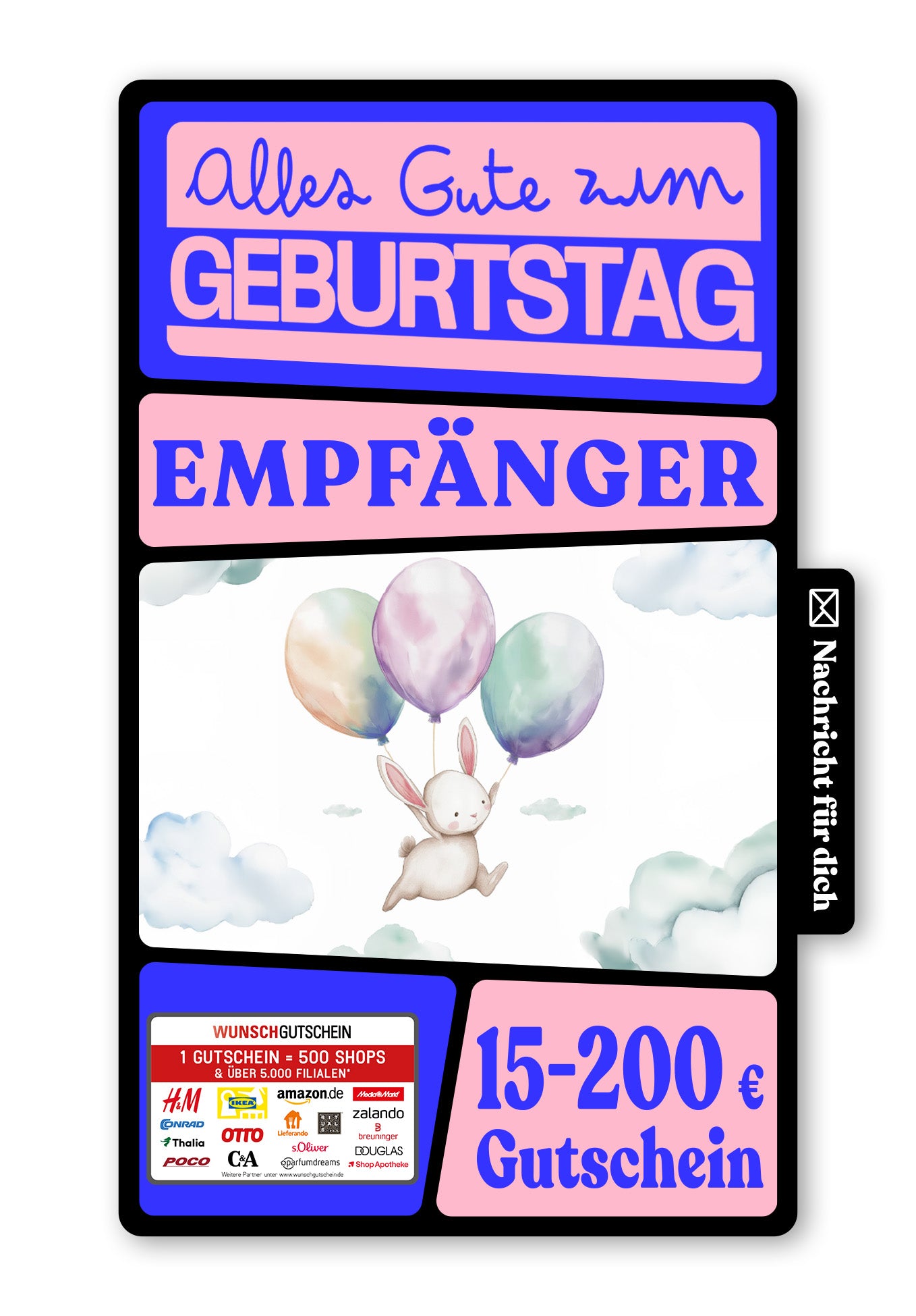 Wunschgutschein Digital - Alles Liebe - Hase – Geschenkgutschein Ansicht 1