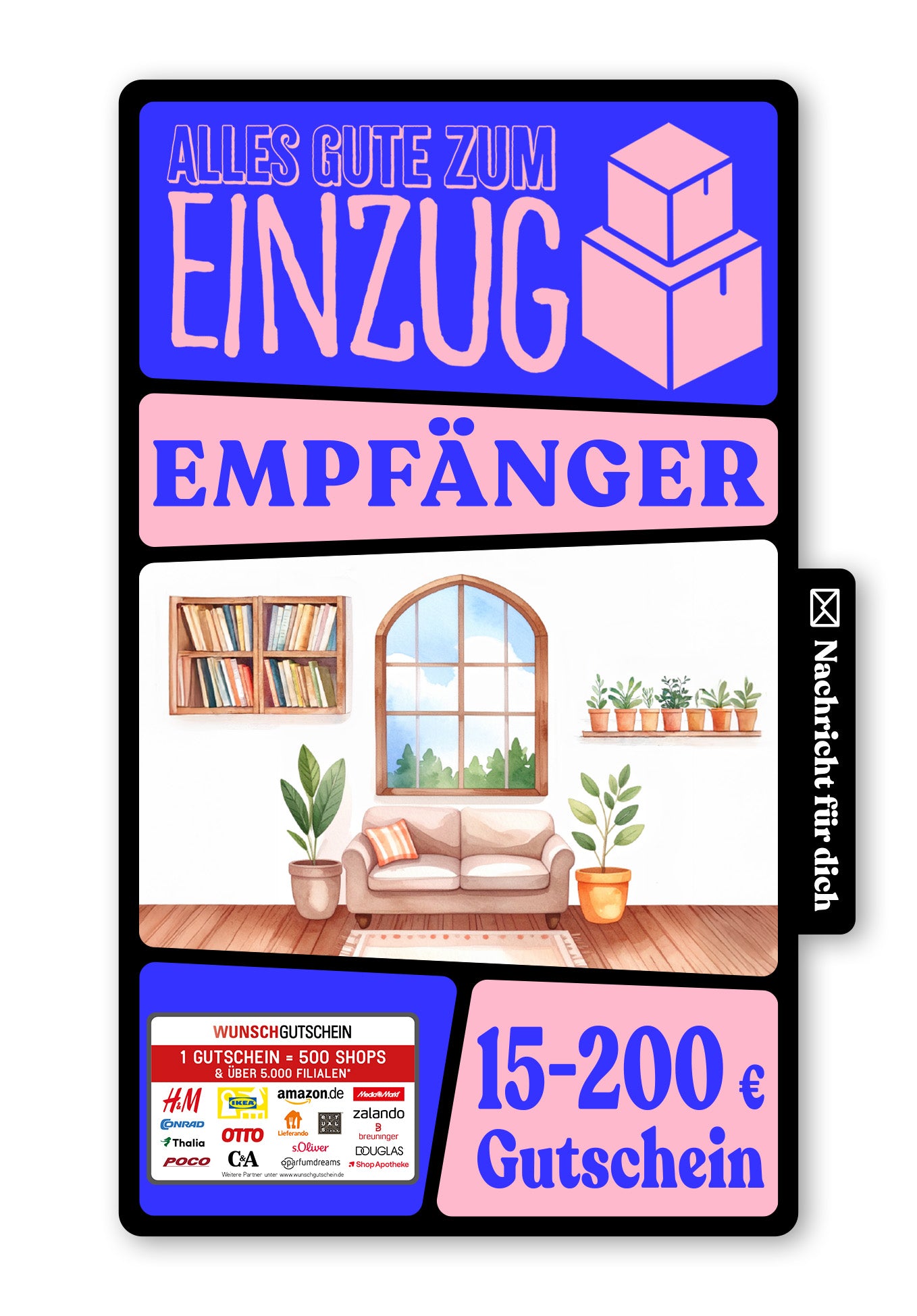 Wunschgutschein Digital - Home Sweet Home - Wohnzimmer – Geschenkgutschein Ansicht 1