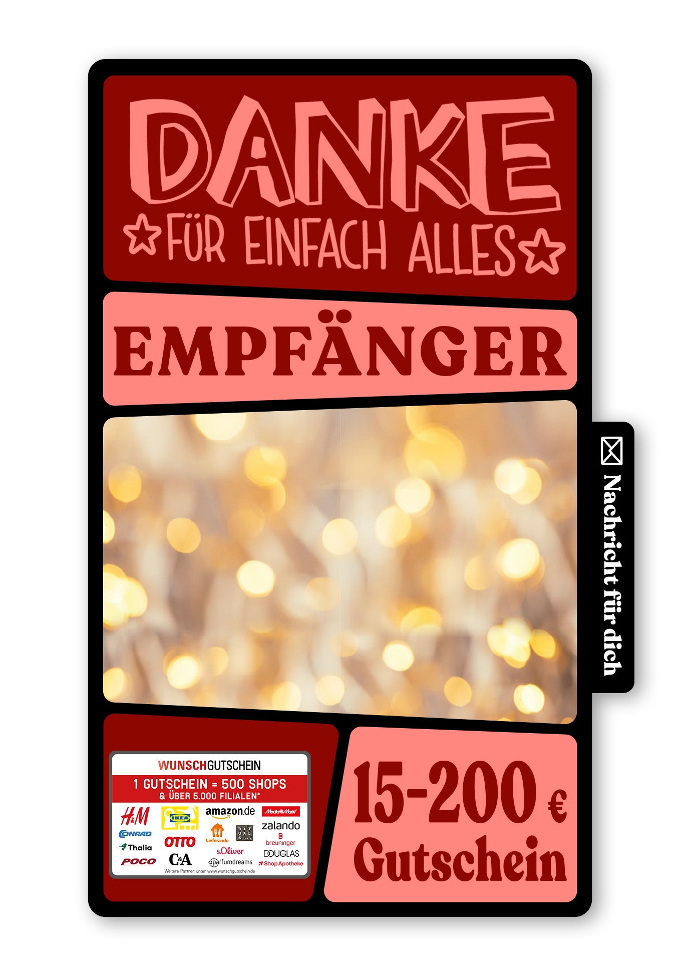 Wunschgutschein Digital - Thank you - Würfel – Geschenkgutschein Ansicht 1