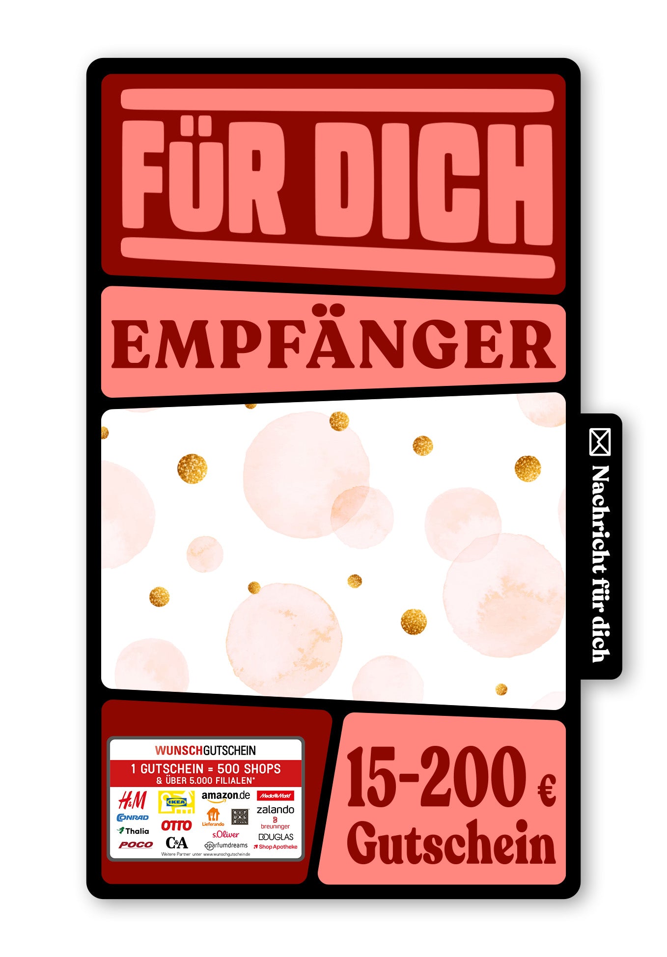 Wunschgutschein Digital - Für alle Wünsche - Rosa Punkte – Geschenkgutschein Ansicht 1