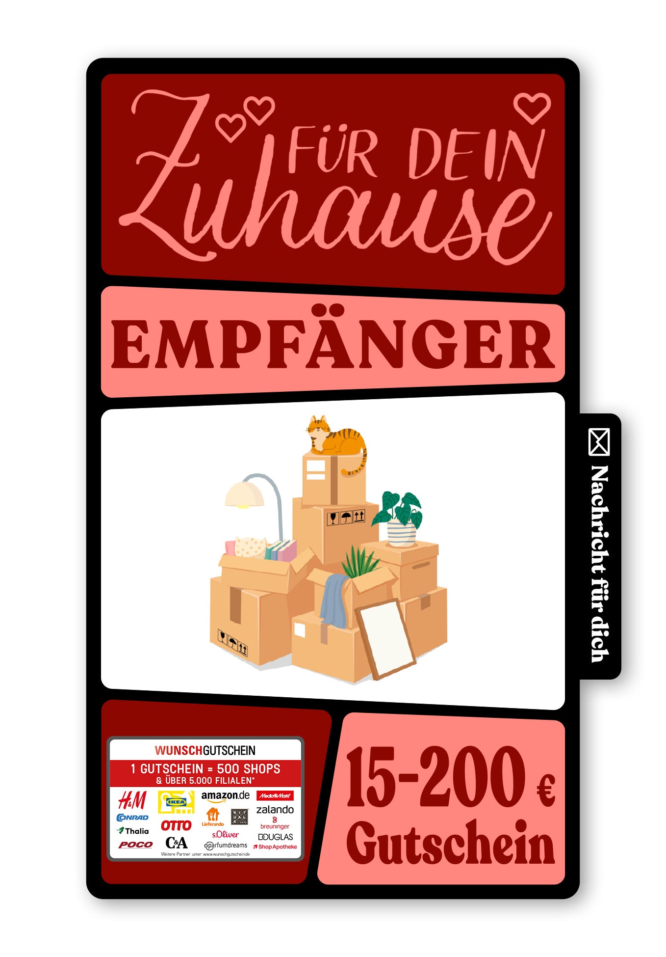 Wunschgutschein Digital - Für dein neues Zuhause - Kartonberg – Geschenkgutschein Ansicht 1