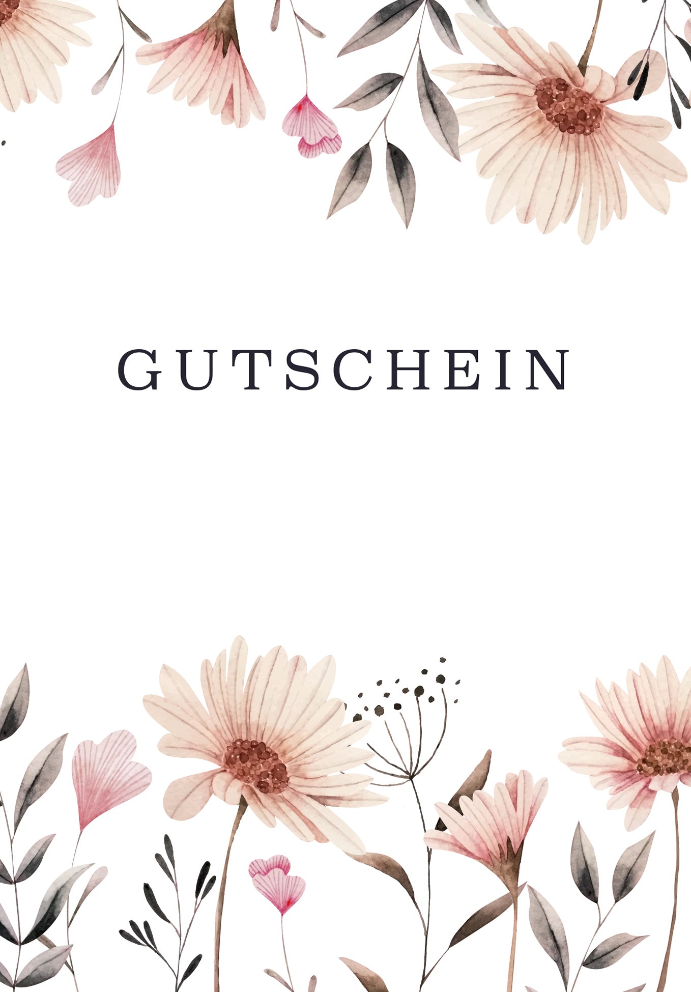 Gutschein - Blumen weiß