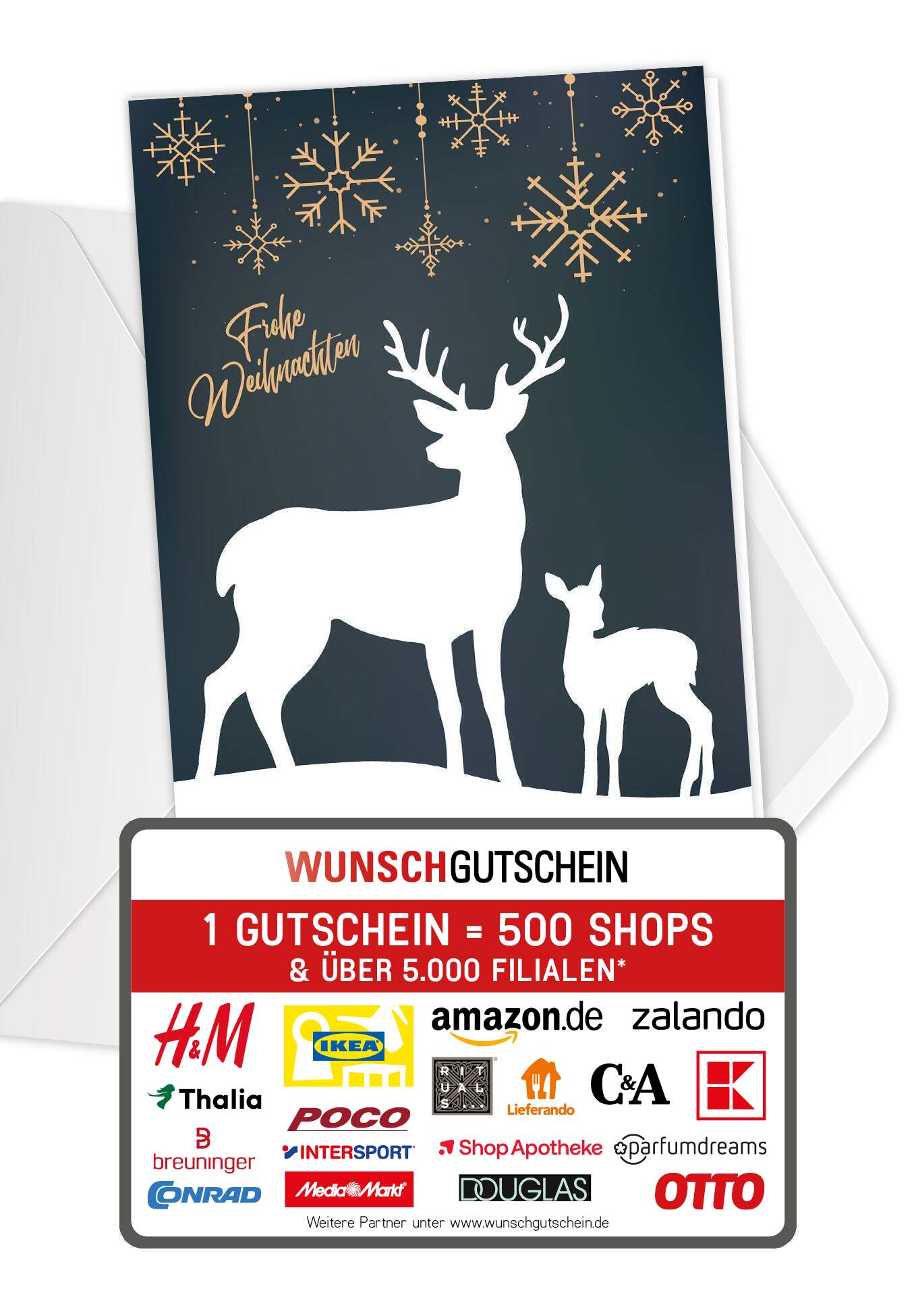 Frohe Weihnachten - Rentier Grün