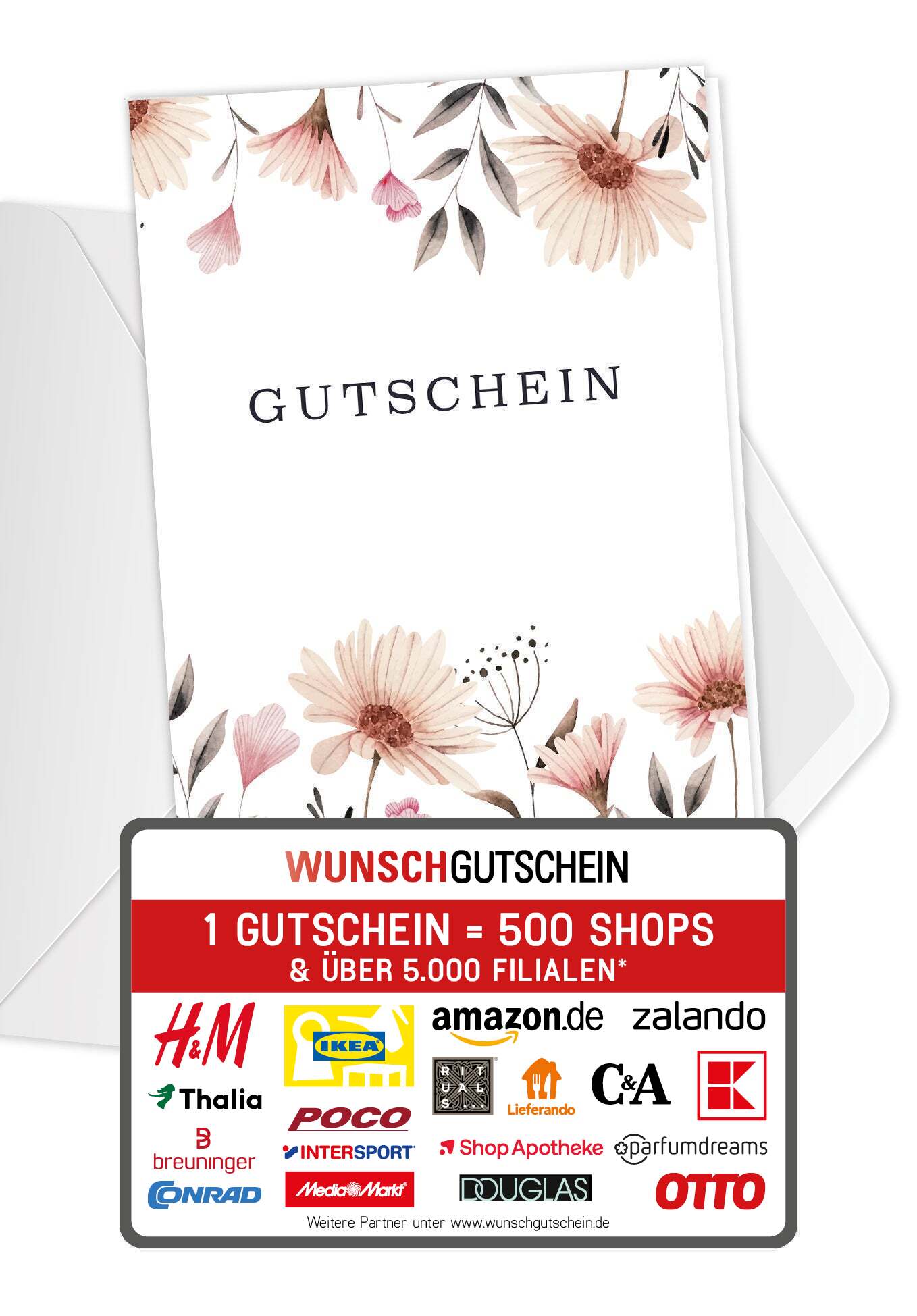 Gutschein - Blumen weiß