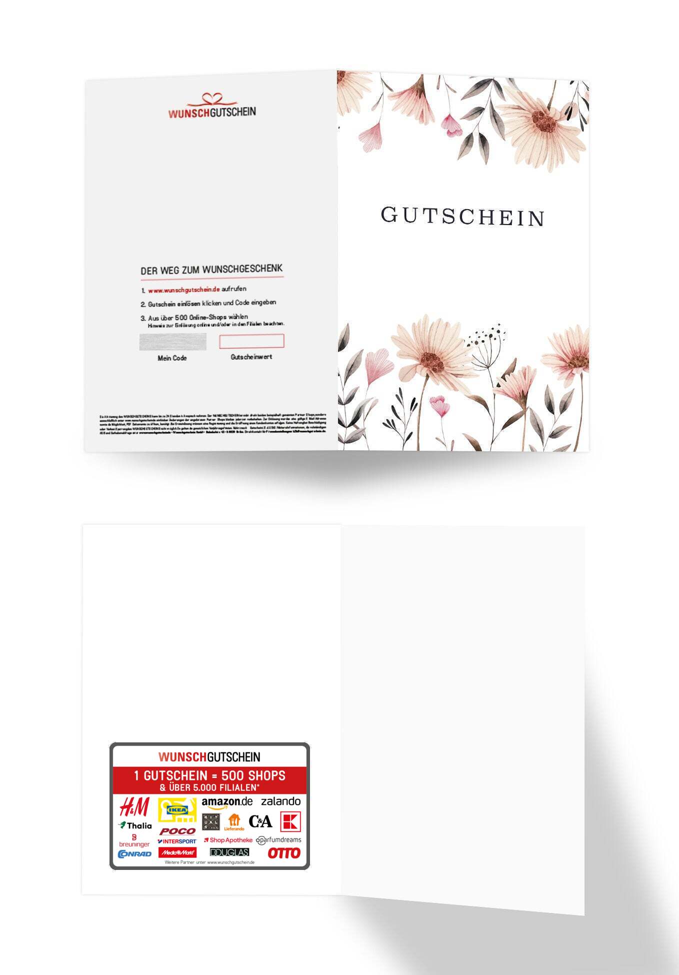 Gutschein - Blumen weiß